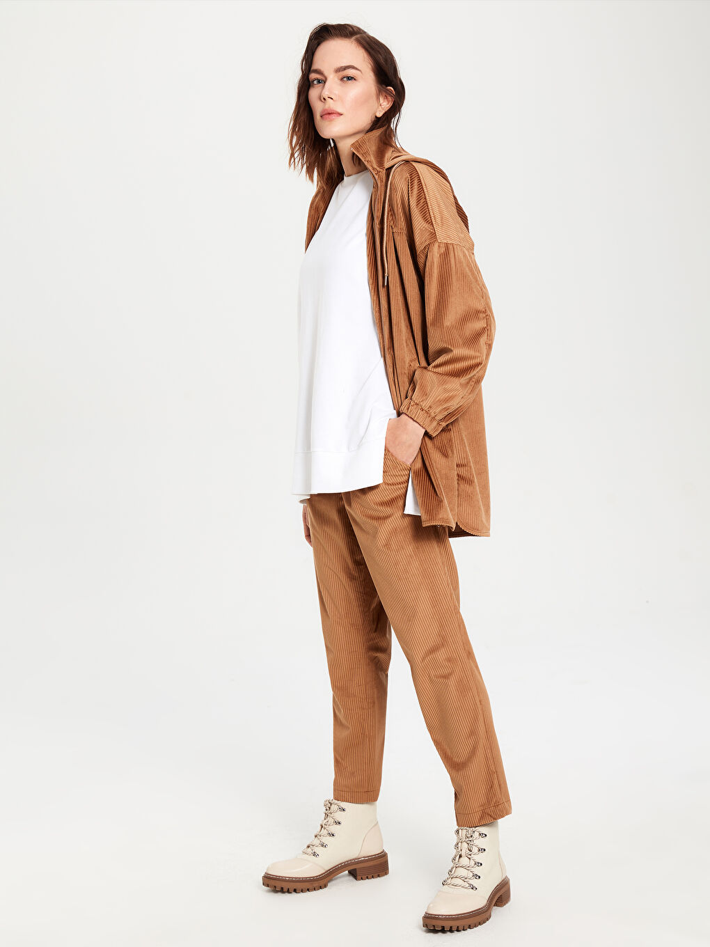 Kahverengi Oversize Kadın Ceket-2