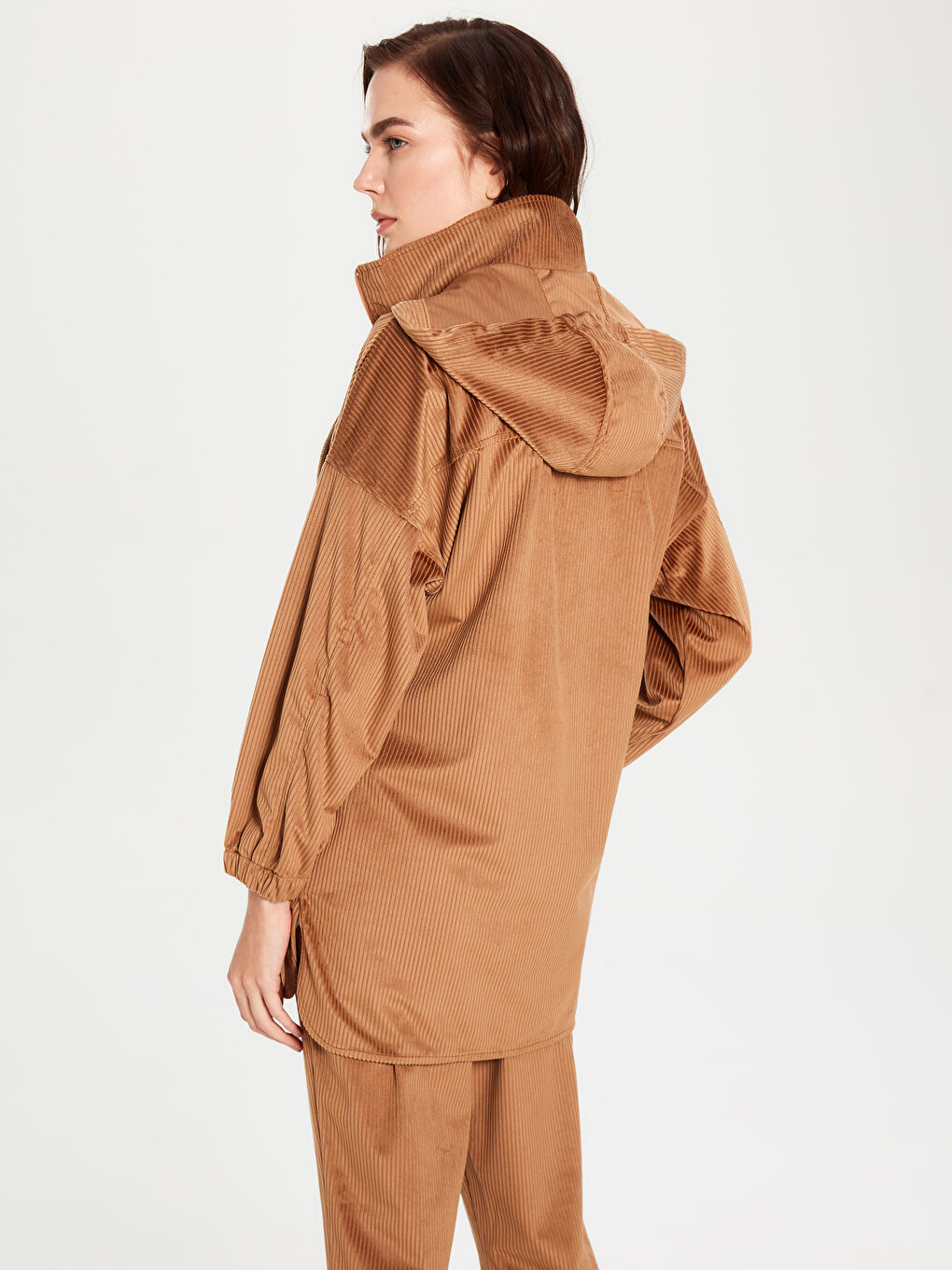 Kahverengi Oversize Kadın Ceket-4