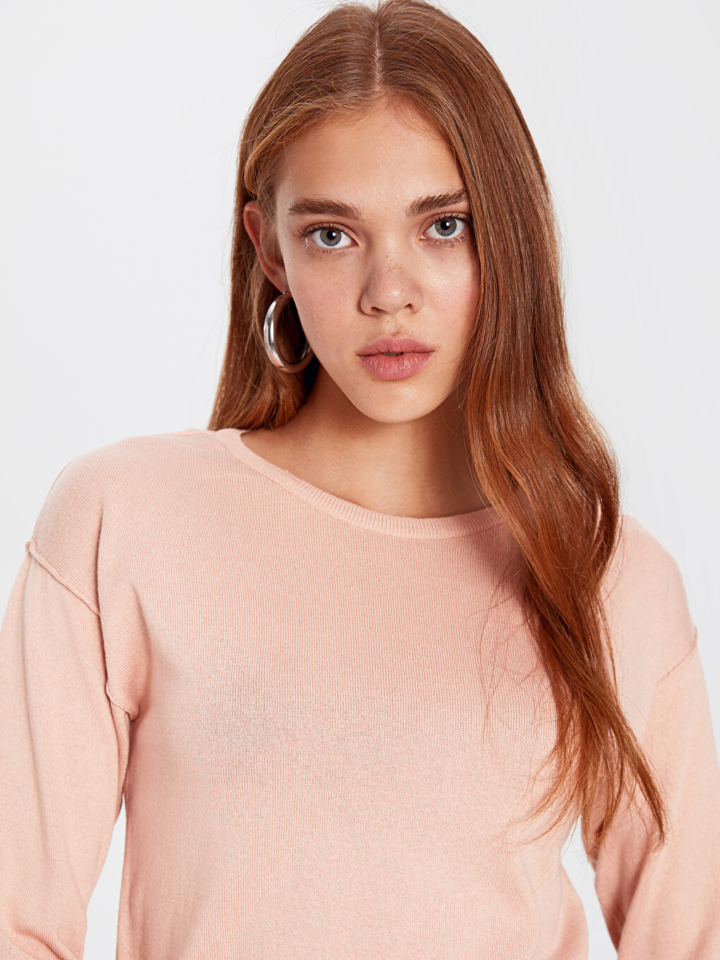 Crew Neck Long Sleeve Women's Sweater-2