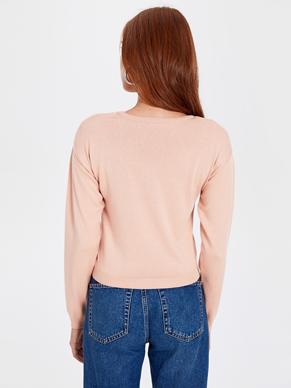 Crew Neck Long Sleeve Women's Sweater-3