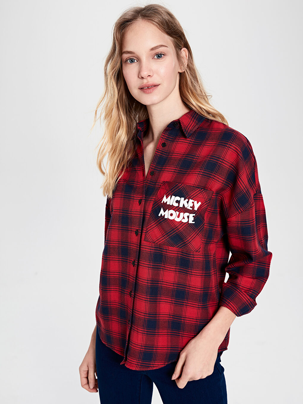 Shirt Collar Standard Fit Long Sleeve Women's Shirt-1