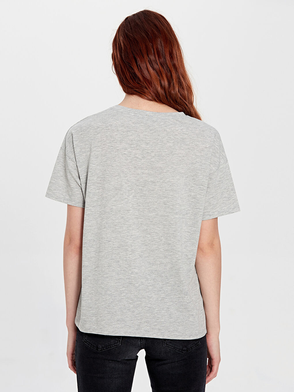 Gri Melanj Tişört-2