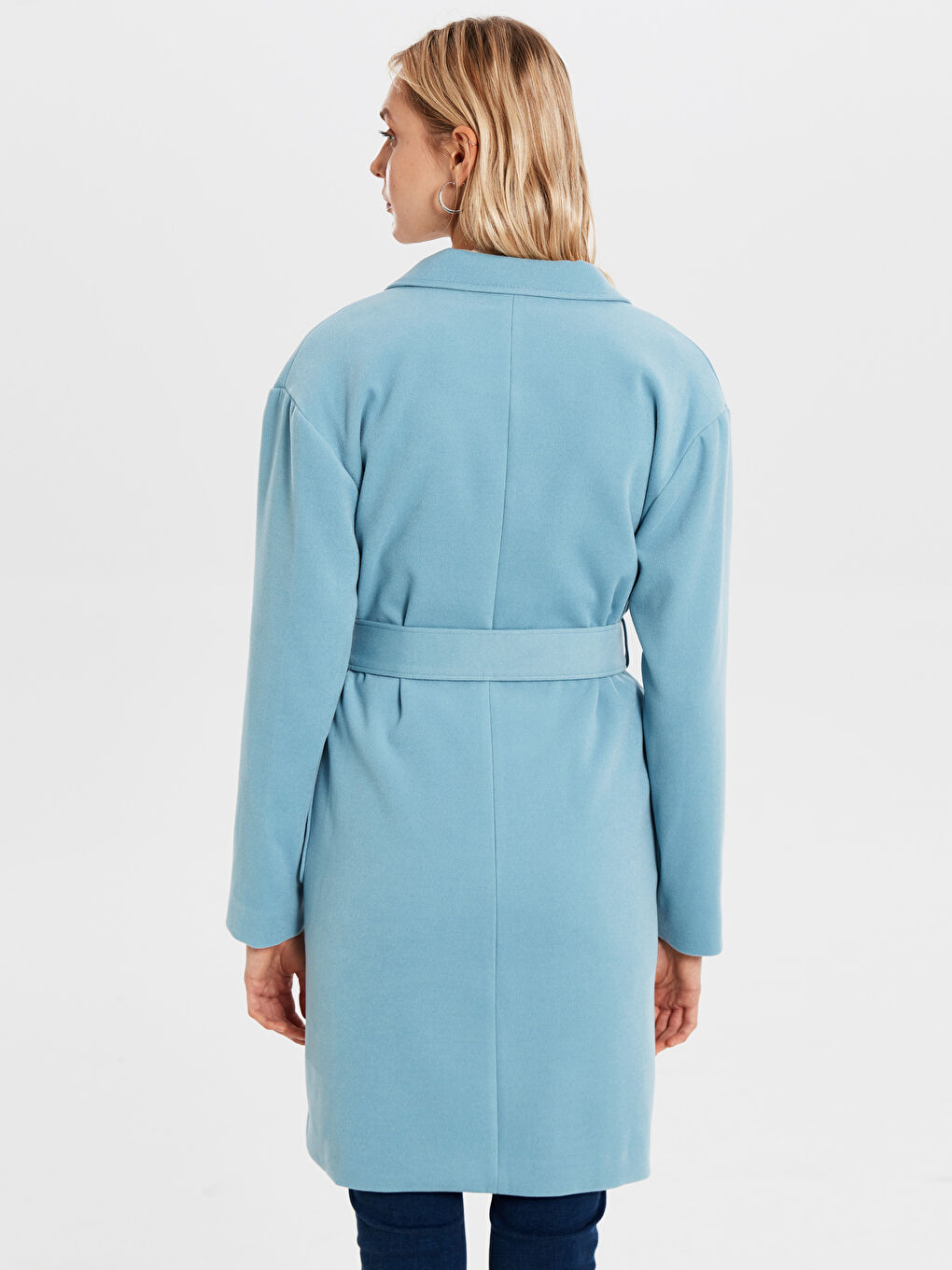 Yeşil Ceket Yaka Uzun Kaşe Kaban-3