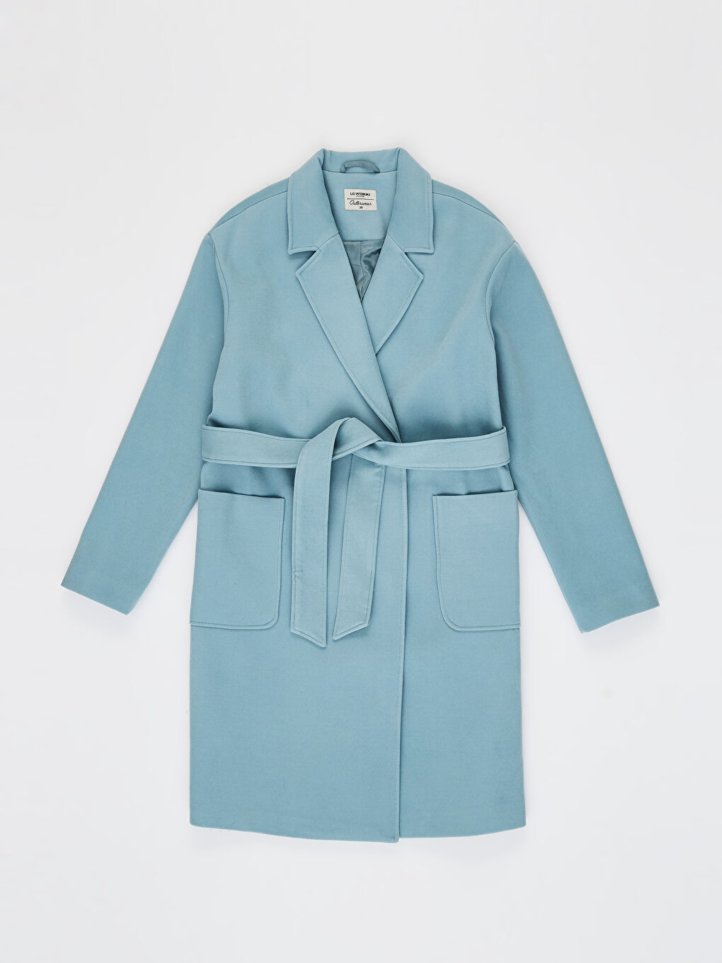 Yeşil Ceket Yaka Uzun Kaşe Kaban-4