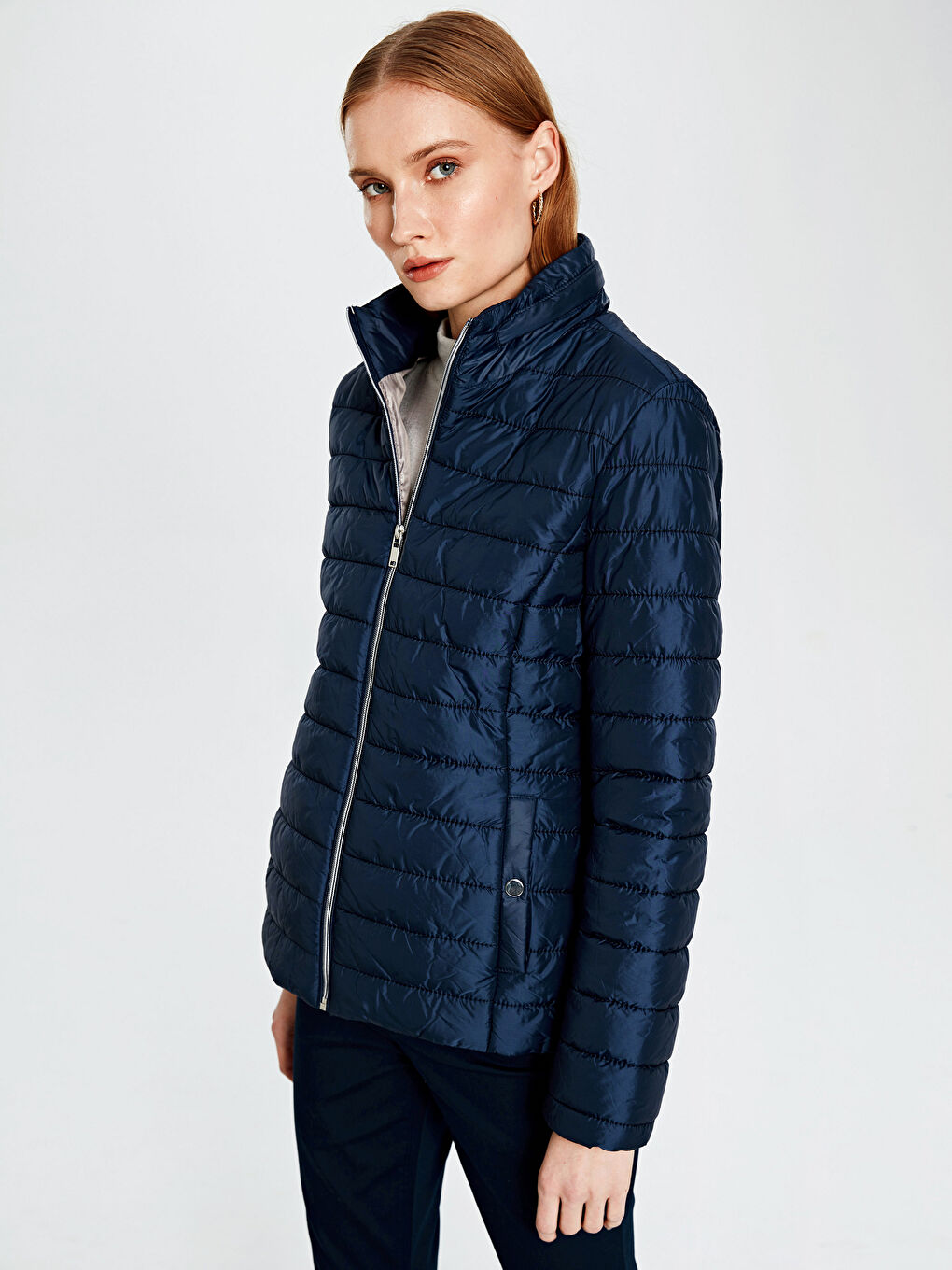 Lacivert Şişme Mont-1