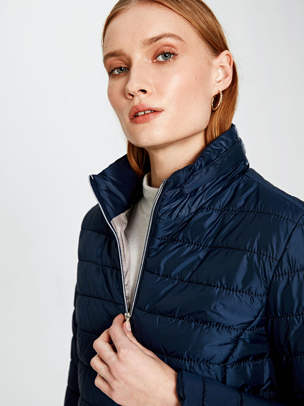 Lacivert Şişme Mont-2