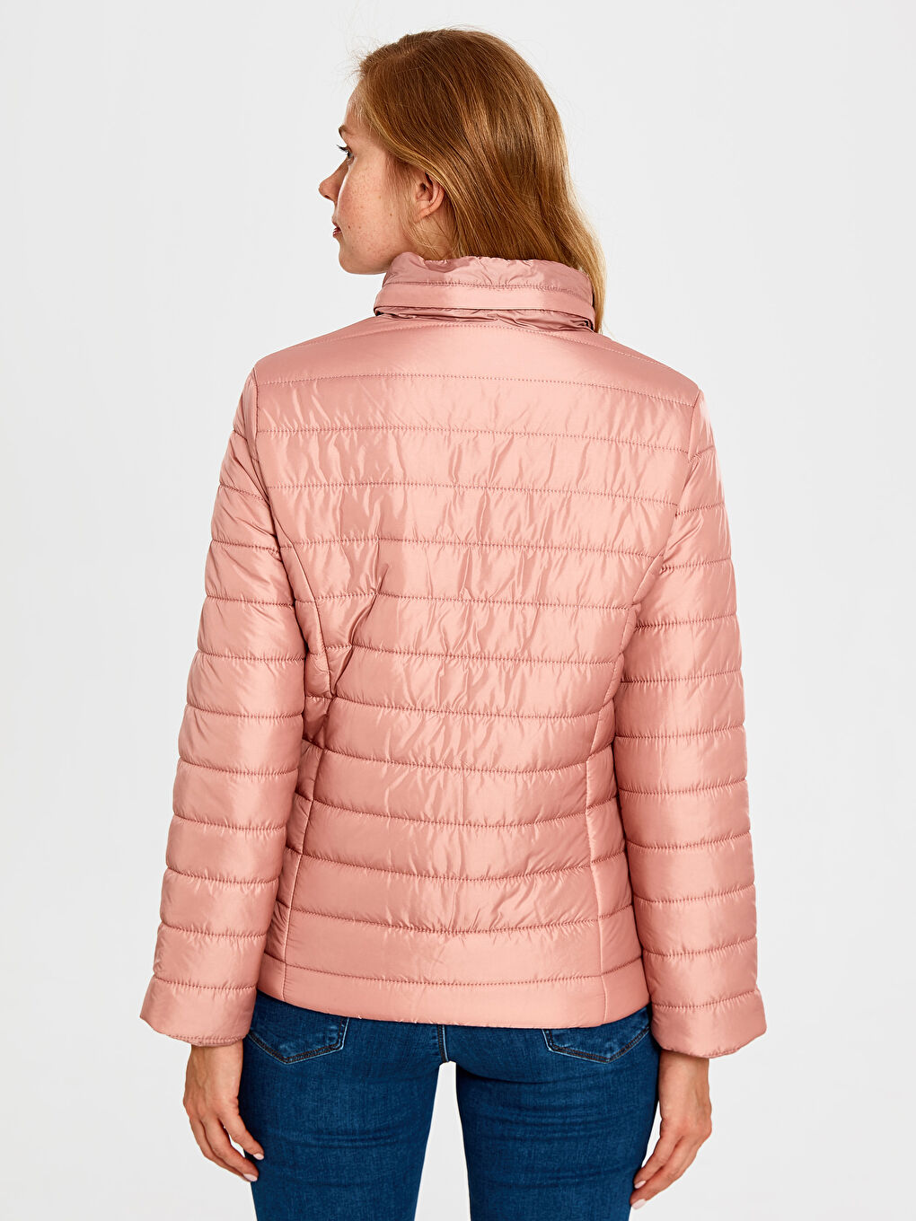 Açık Pembe Şişme Mont-3