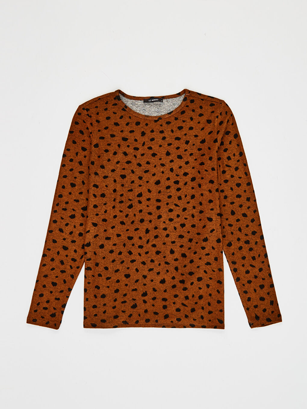 Sarı Bisiklet Yaka Uzun Kollu Kadın Tişört-1