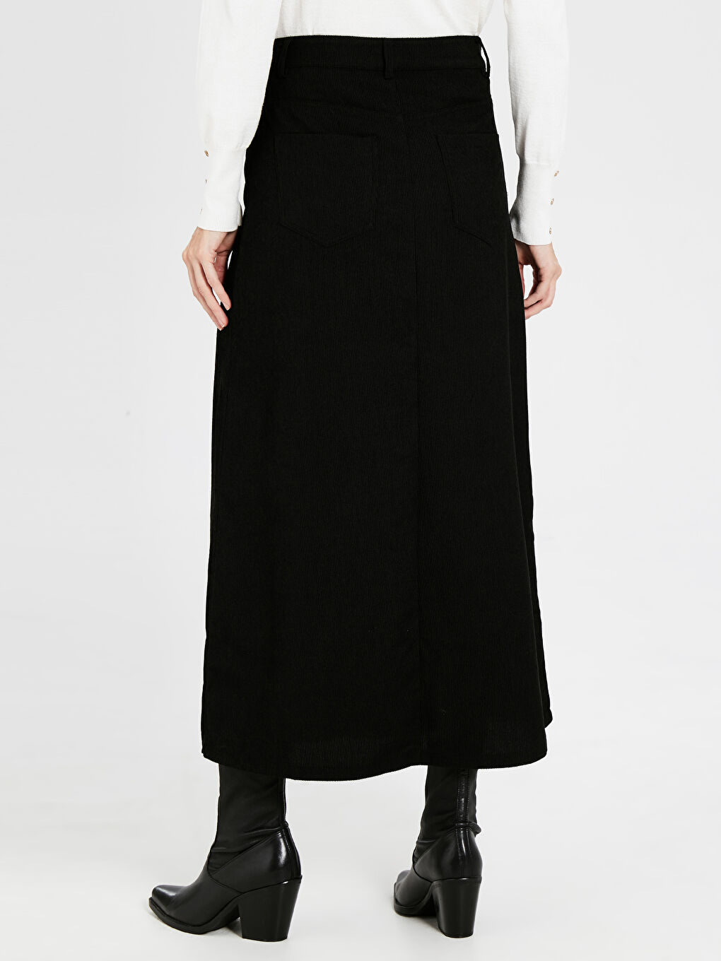 تنورة نسائية مخمل بقصة عادية-2