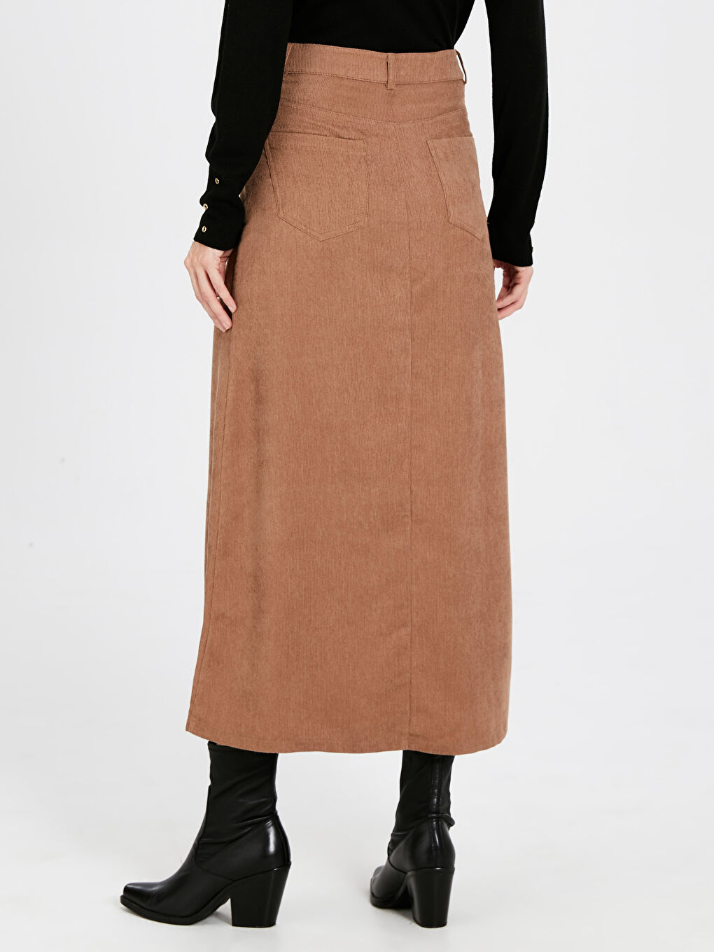 تنورة نسائية مخمل بقصة عادية-2