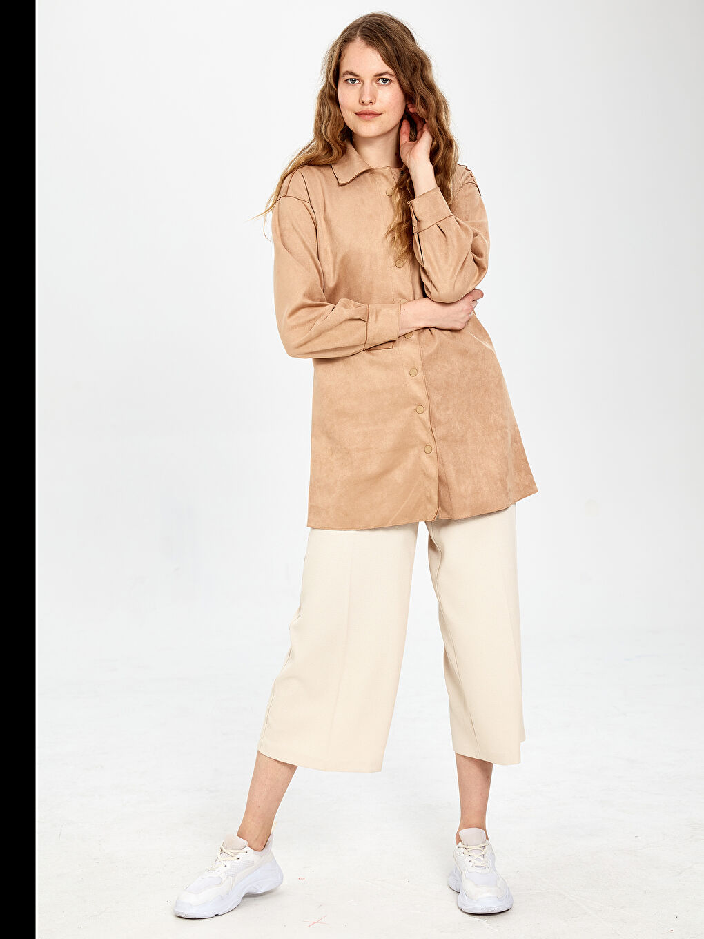 Bej Gabardin Kadın Tunik-1