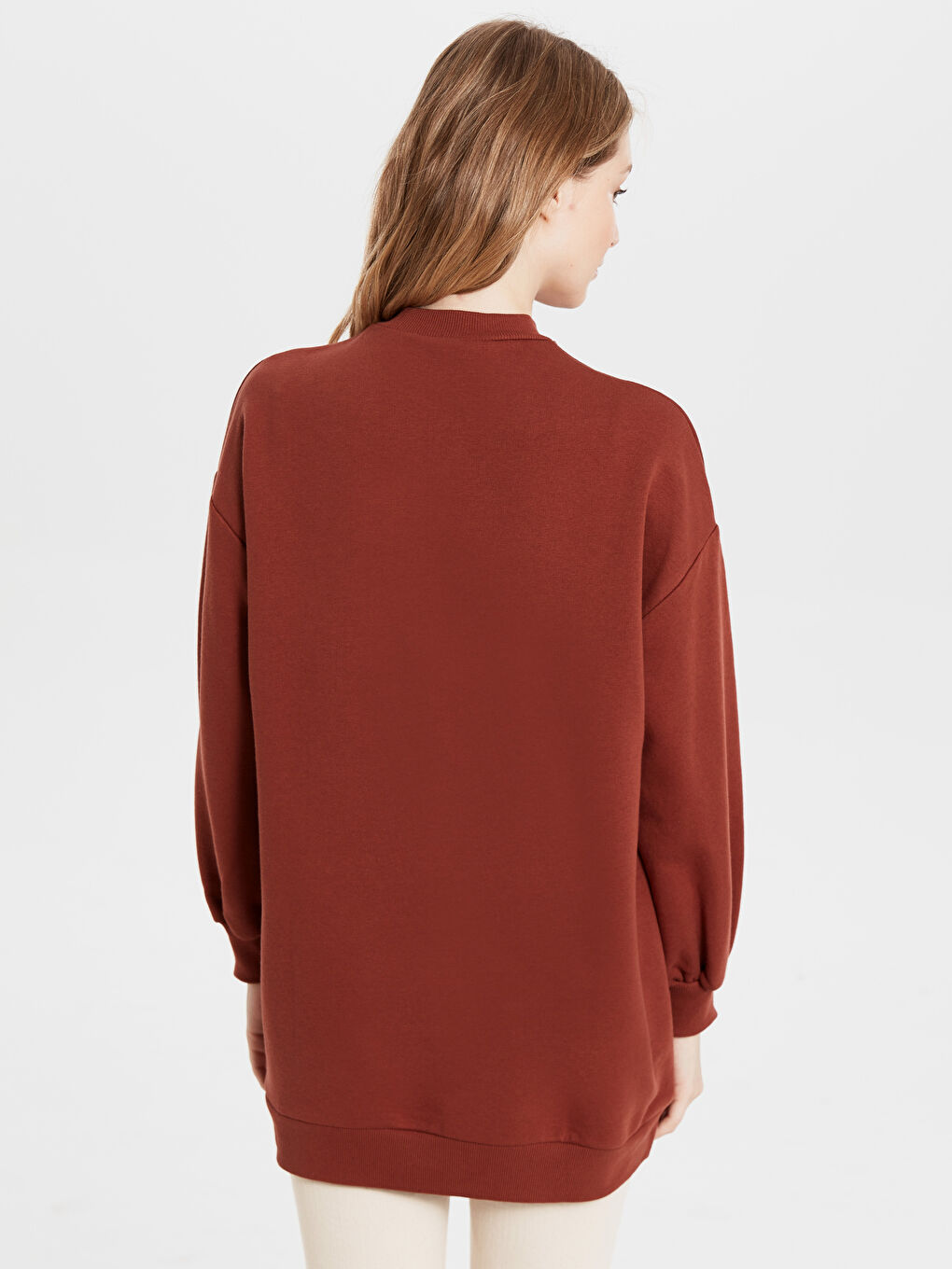 Kahverengi Barkod Baskılı Salaş Tunik-3