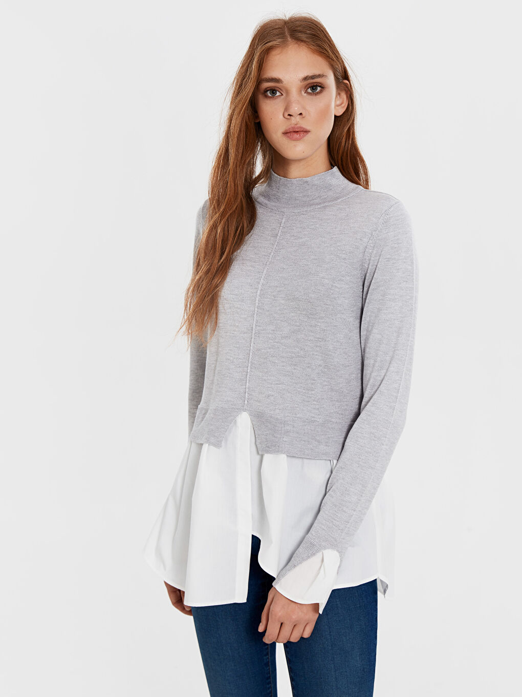 LCW Vision Crew Neck Long Sleeve Women's Tunic -9WA152Z8-D5P
