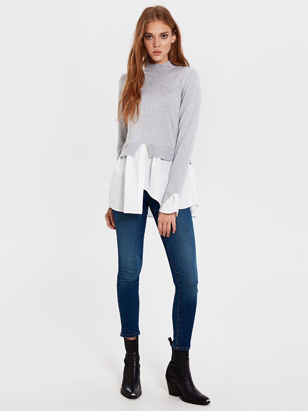 LCW Vision Crew Neck Long Sleeve Women's Tunic -9WA152Z8-D5P