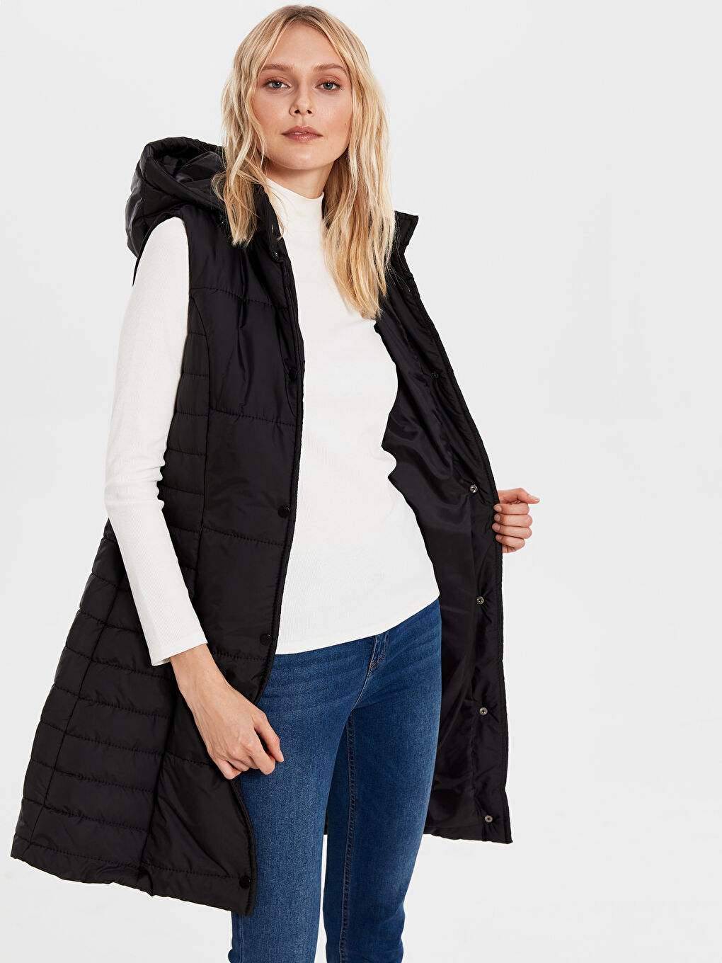 Puffer Vest with Hood-1