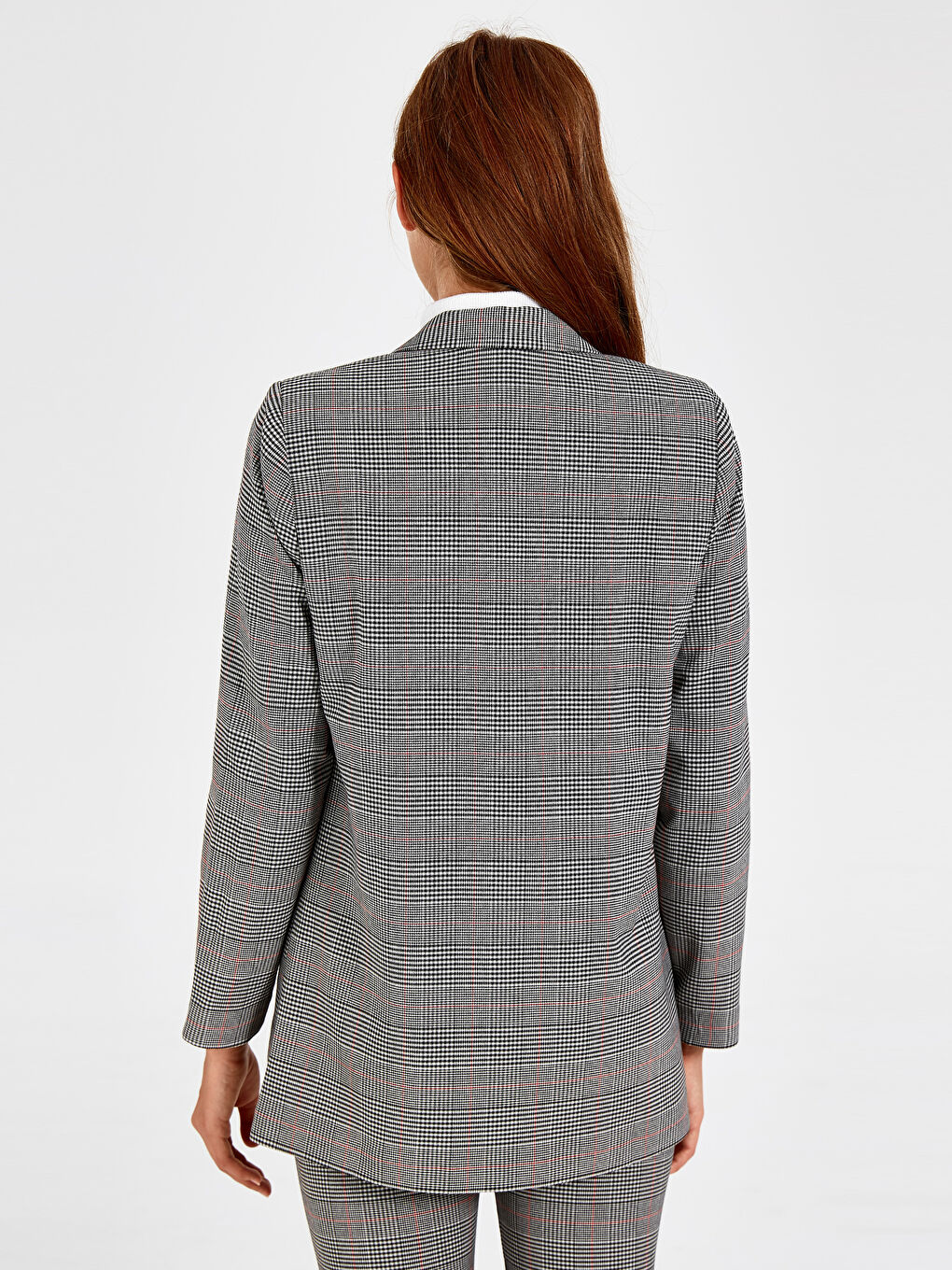 Gri Önden Düğme Kapamalı Uzun Kollu Kadın Ceket-3