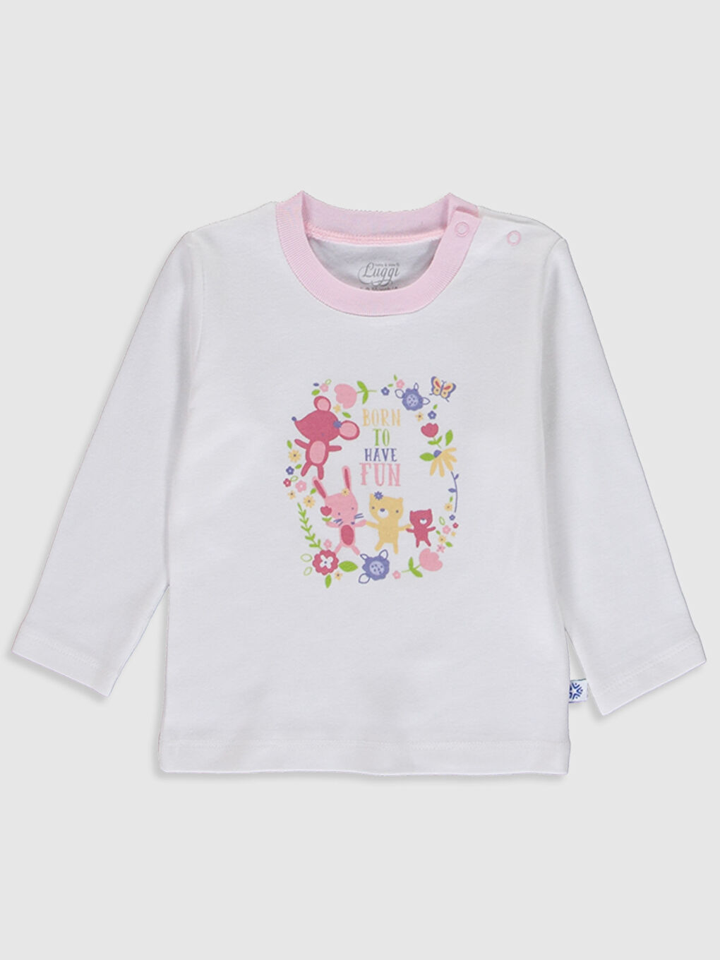 Beyaz Luggi Baby Baskılı Pijama Takımı-2