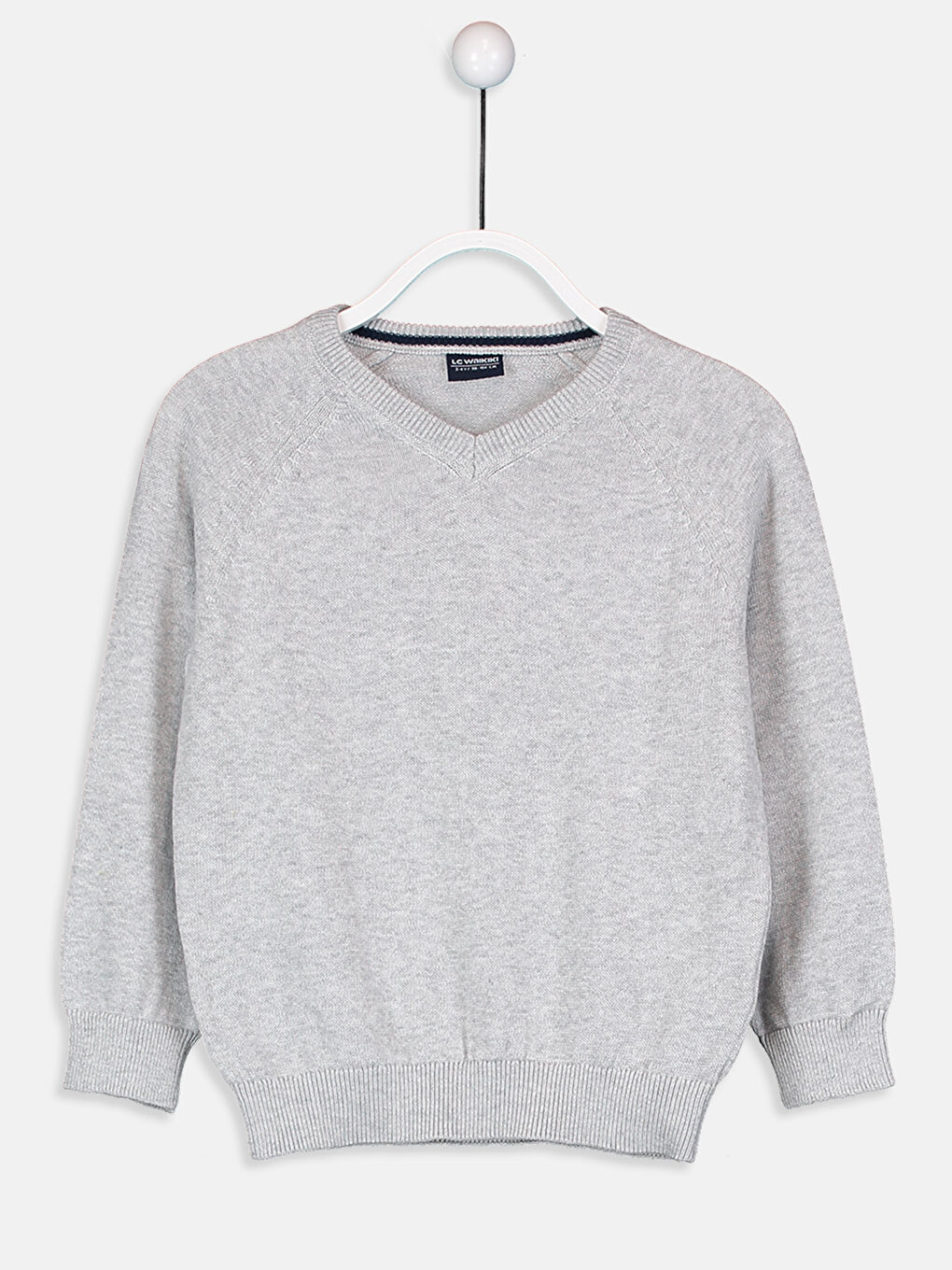 Ұлдарға арналған v жағалы ұзын жең трикотаж жемпір