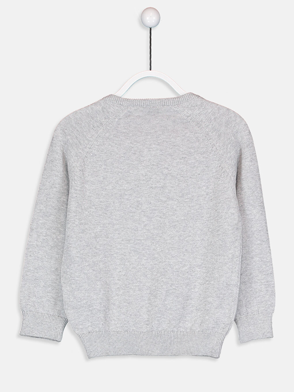 Ұлдарға арналған v жағалы ұзын жең трикотаж жемпір-1