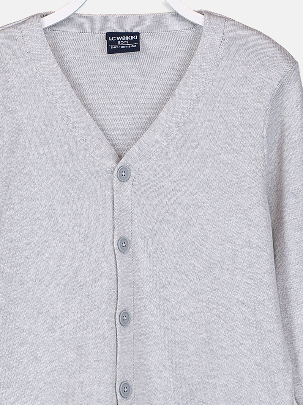 Gri V Yaka Erkek Çocuk Hırka-2