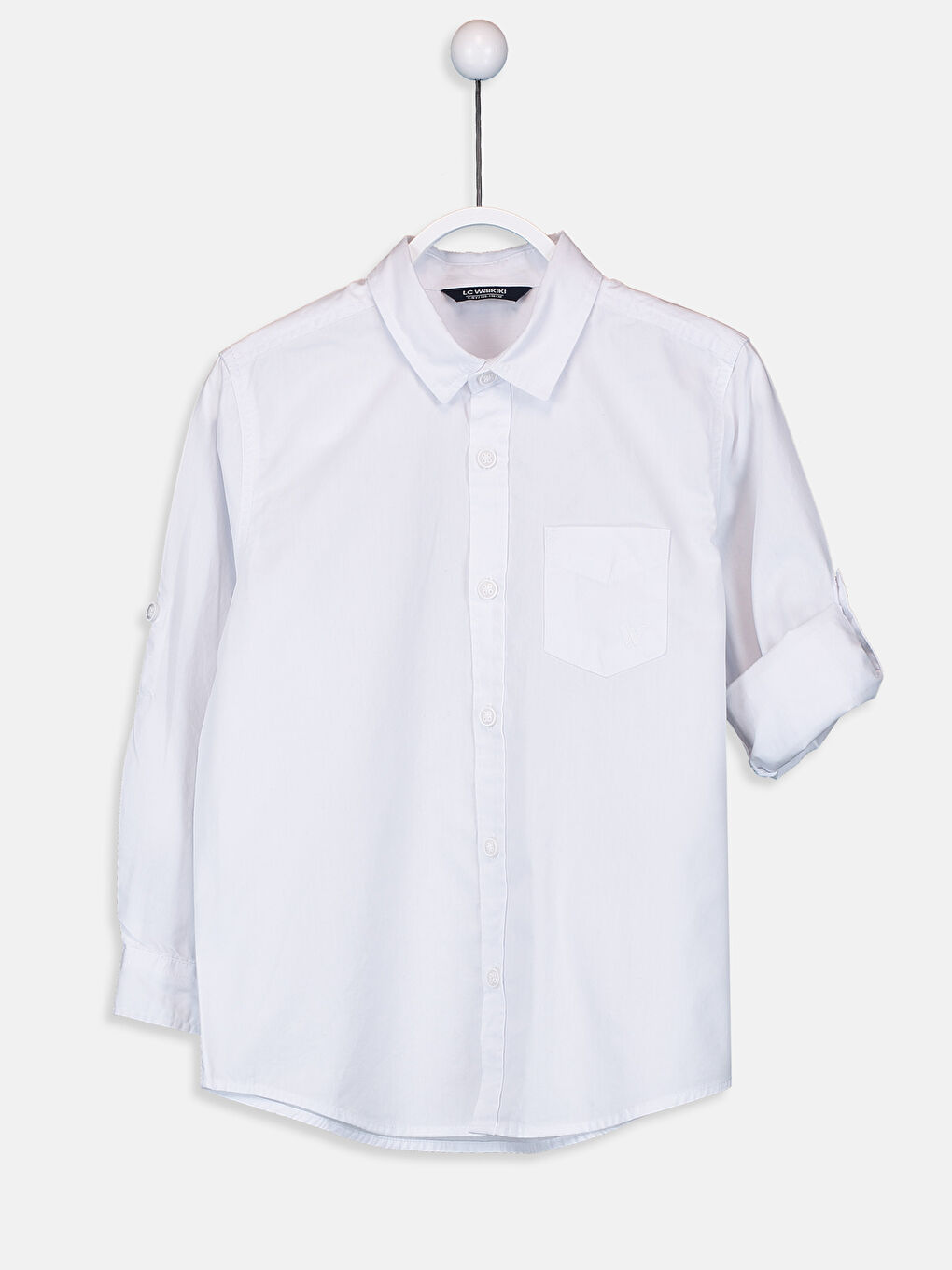Beyaz Basic Uzun Kollu Poplin Erkek Çocuk Gömlek