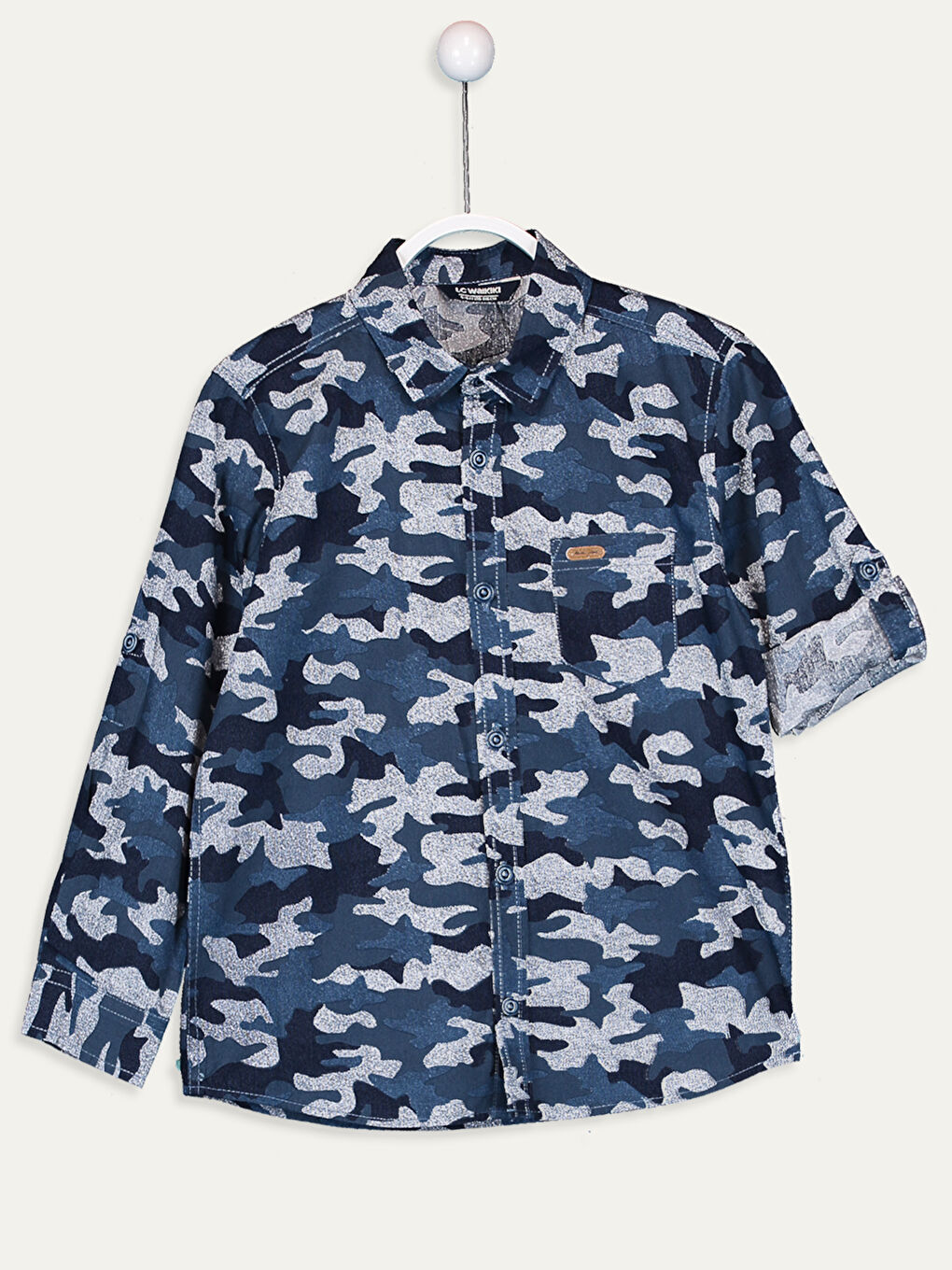 Mavi Baskılı Gömlek