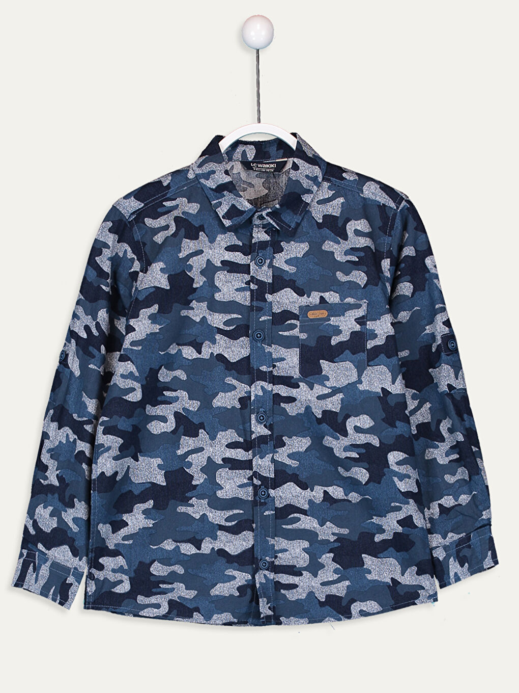 Mavi Baskılı Gömlek-1