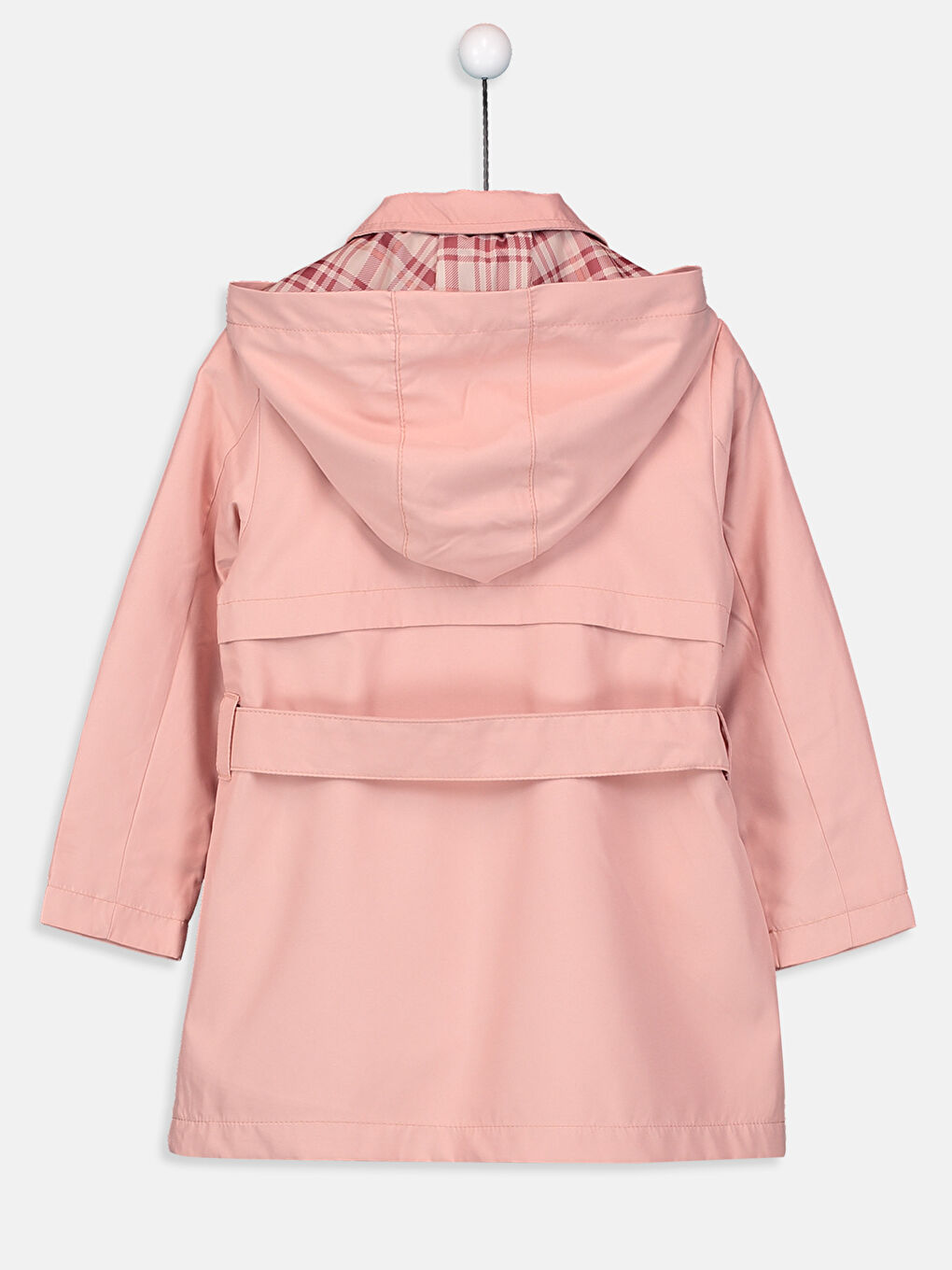 Pembe Uzun Kollu Kız Çocuk Trençkot-1