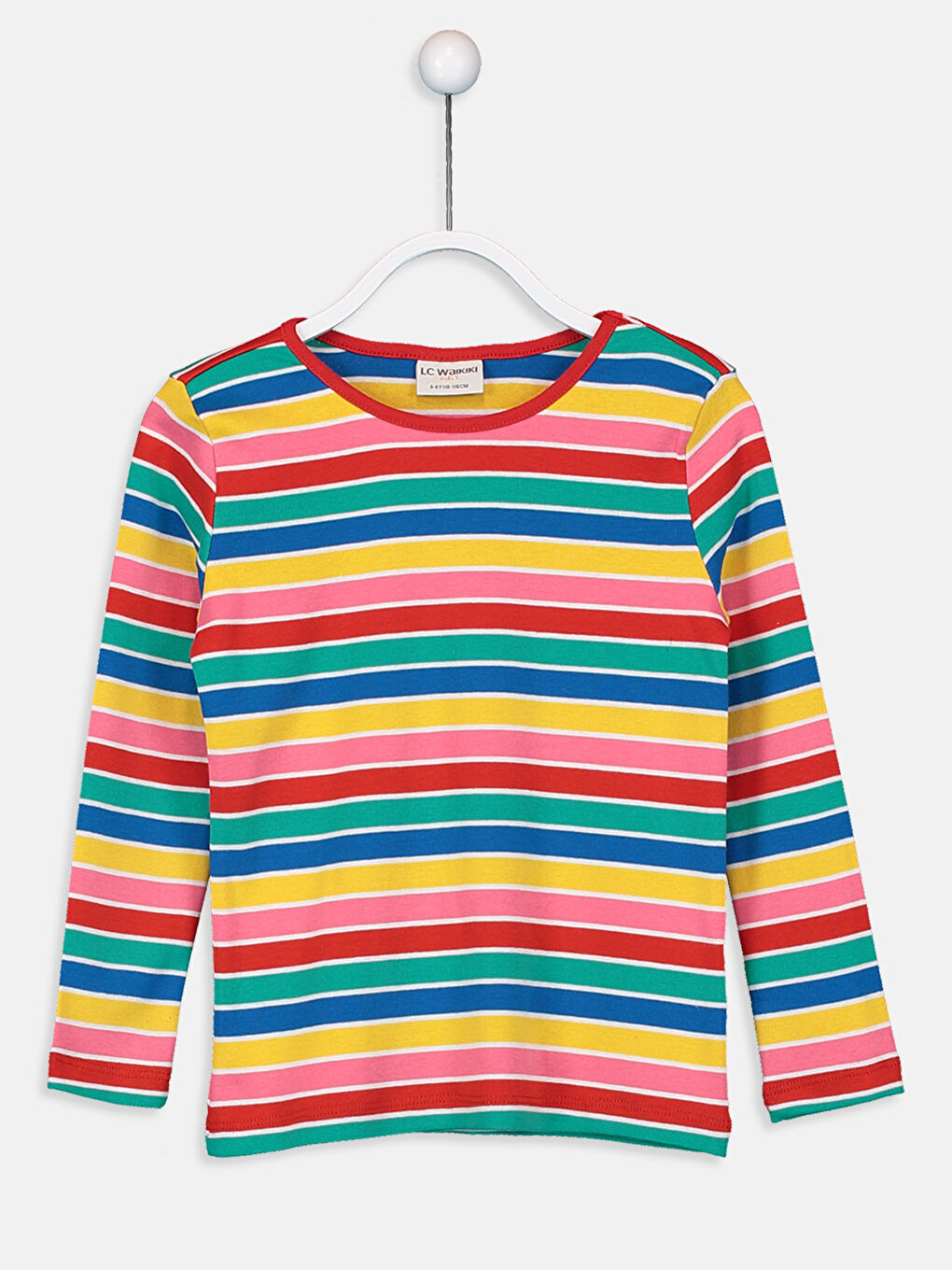 Kırmızı Bisiklet Yaka Uzun Kollu Kız Çocuk Tişört