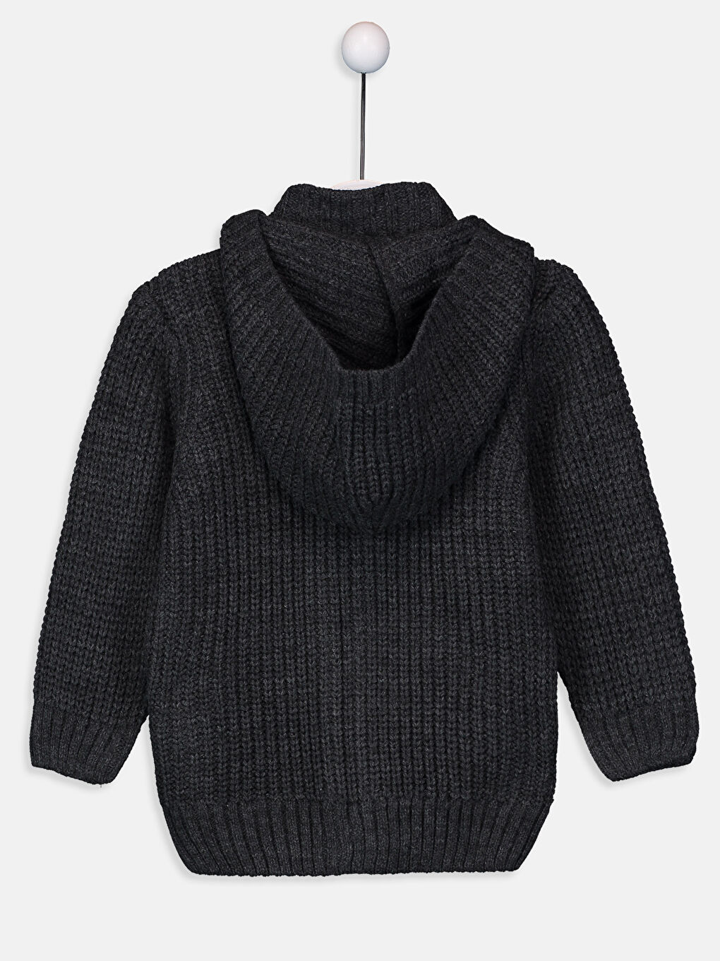 Antrasit Kapüşonlu Erkek Çocuk Hırka-1