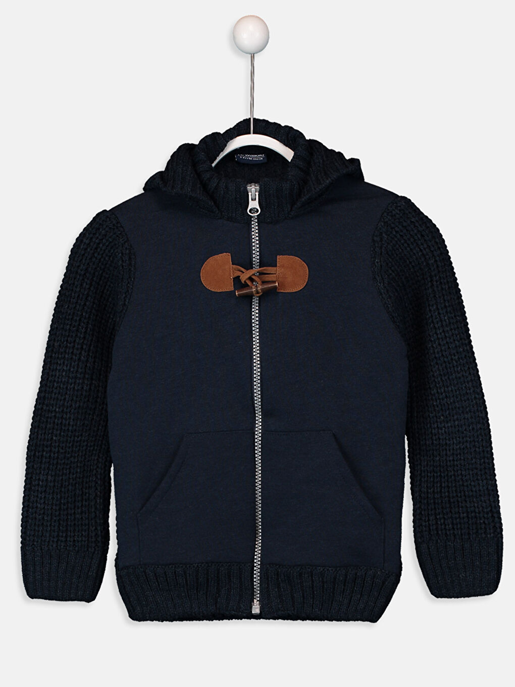 Lacivert Kapüşonlu Erkek Çocuk Hırka