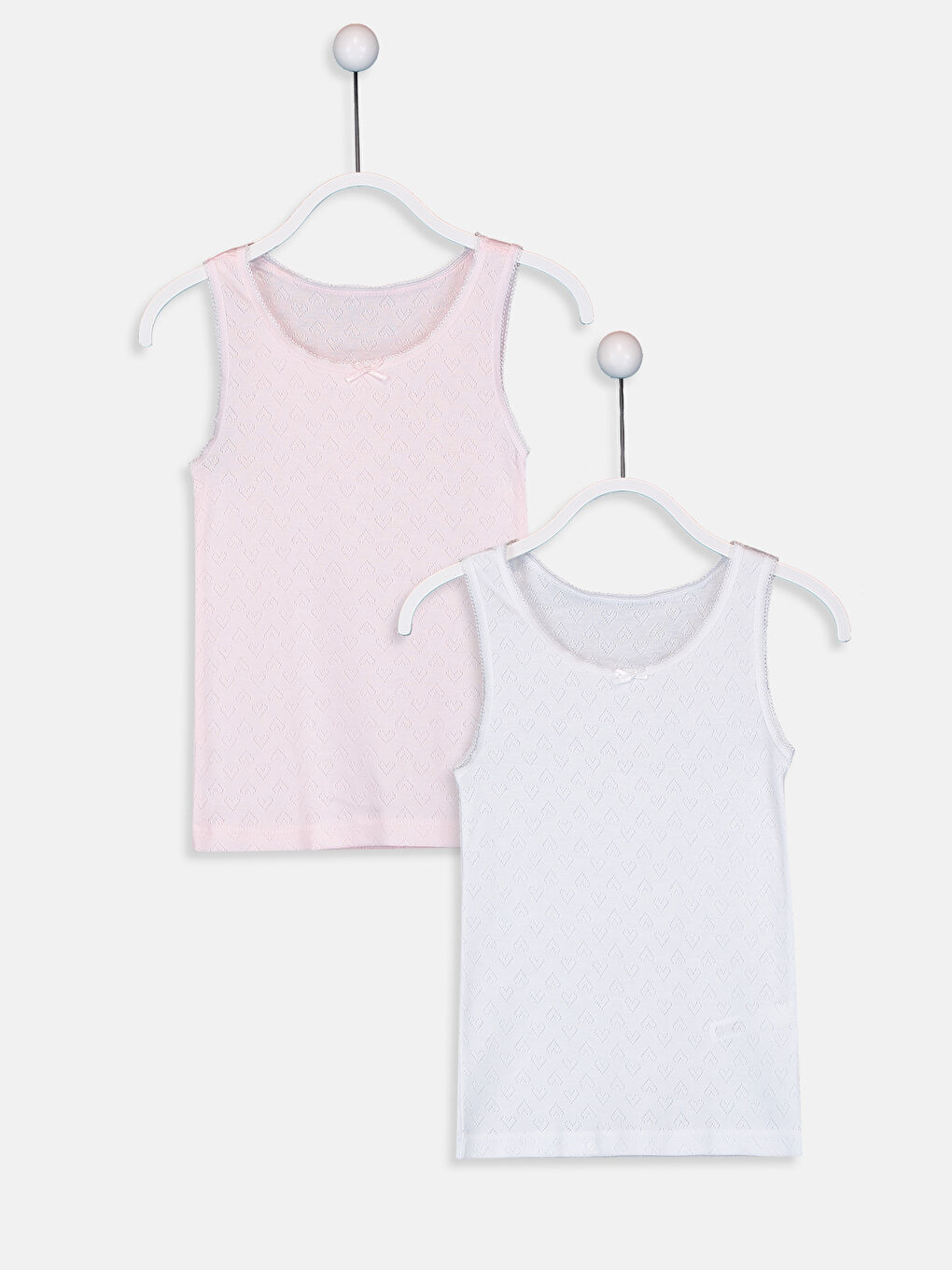 Майка для девочек из хлопка с круглым вырезом, 2 упаковки