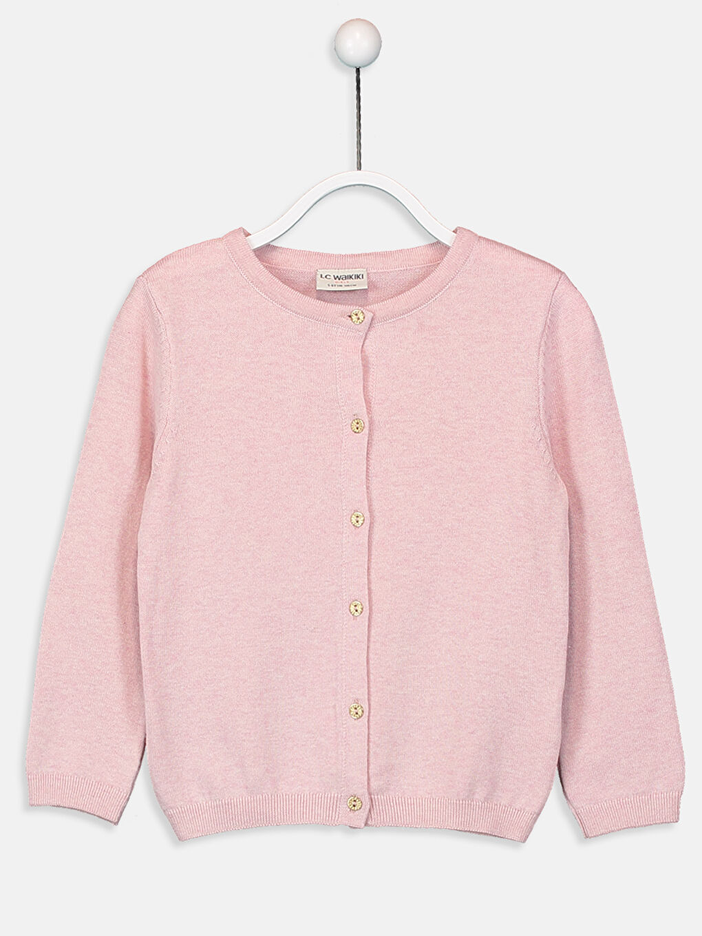 Pembe Bisiklet Yaka Uzun Kollu Kız Çocuk Hırka