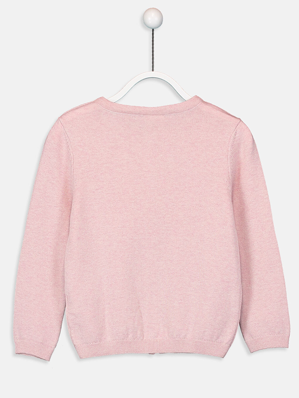 Pembe Bisiklet Yaka Uzun Kollu Kız Çocuk Hırka-1