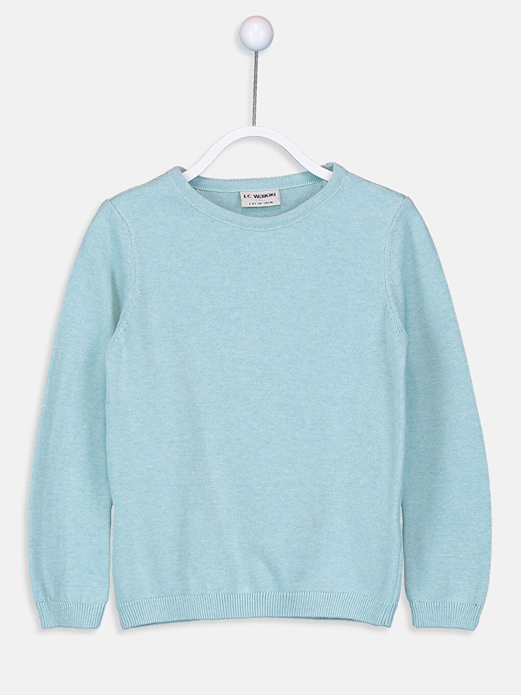 Yeşil Bisiklet Yaka Uzun Kollu Kız Çocuk Kazak