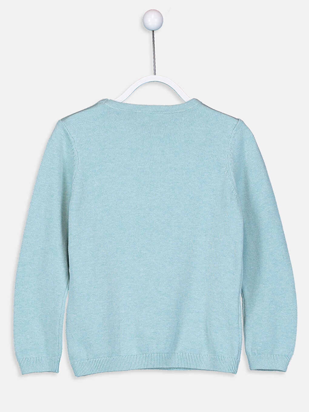 Yeşil Bisiklet Yaka Uzun Kollu Kız Çocuk Kazak-1