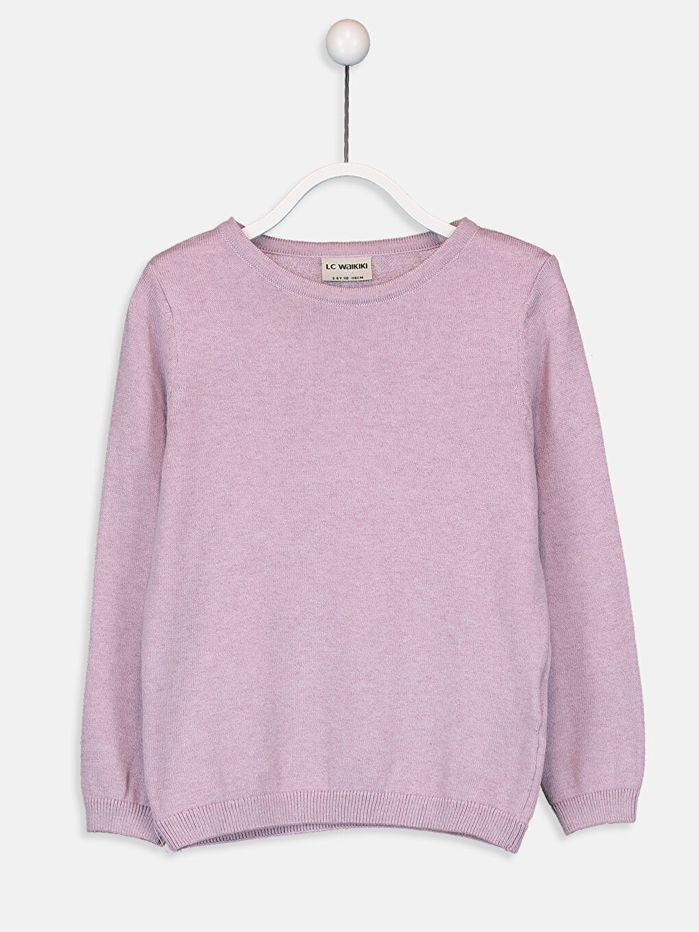 Свитер с круглым вырезом и длинным рукавом для девочек