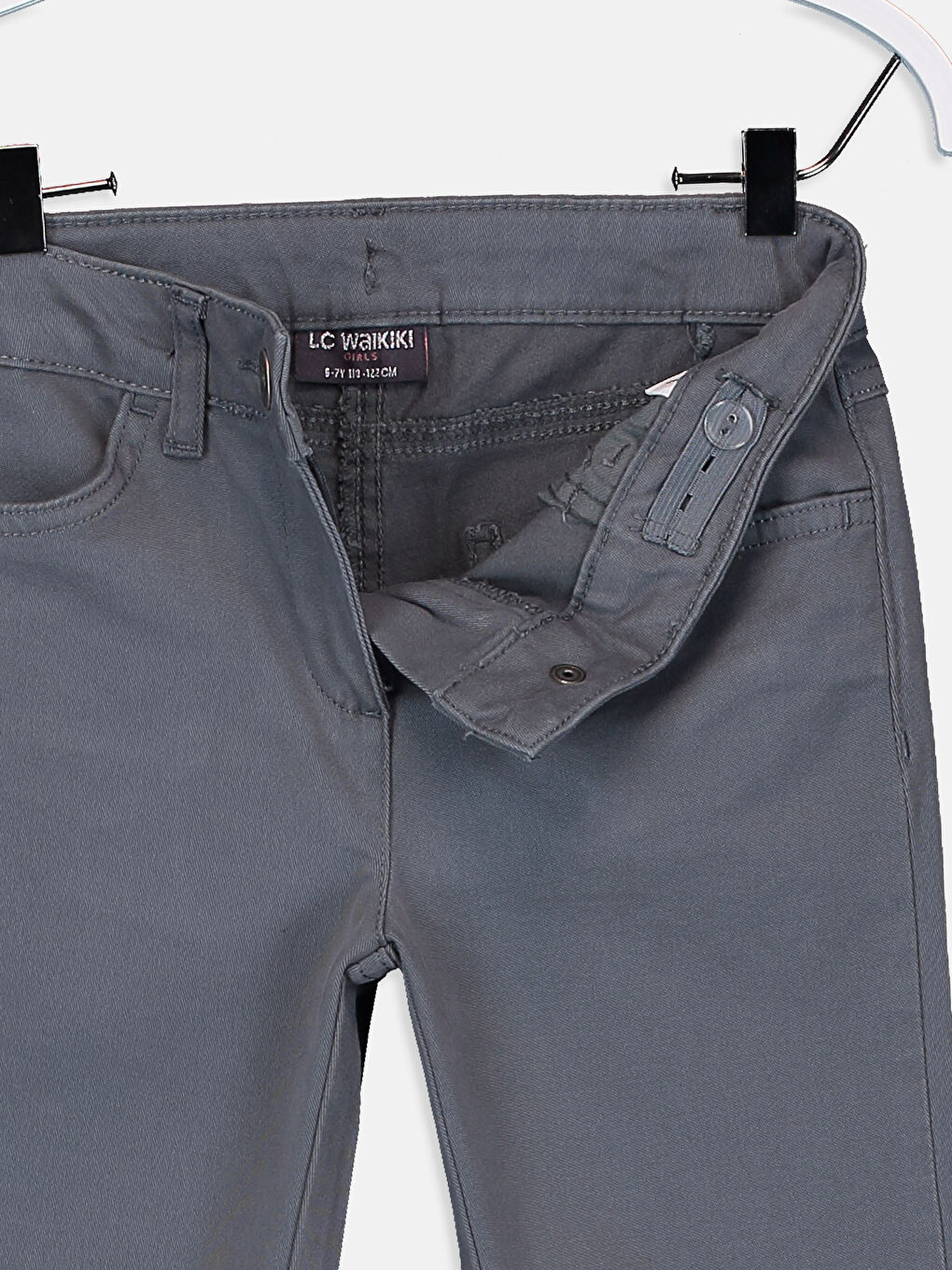 Antrasit Skinny Gabardin Kız Çocuk Pantolon-2