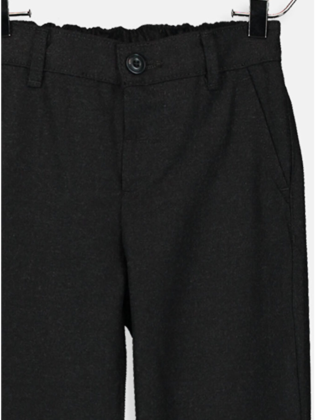 Antrasit Beli Lastikli Gabardin Erkek Çocuk Chino Pantolon-2
