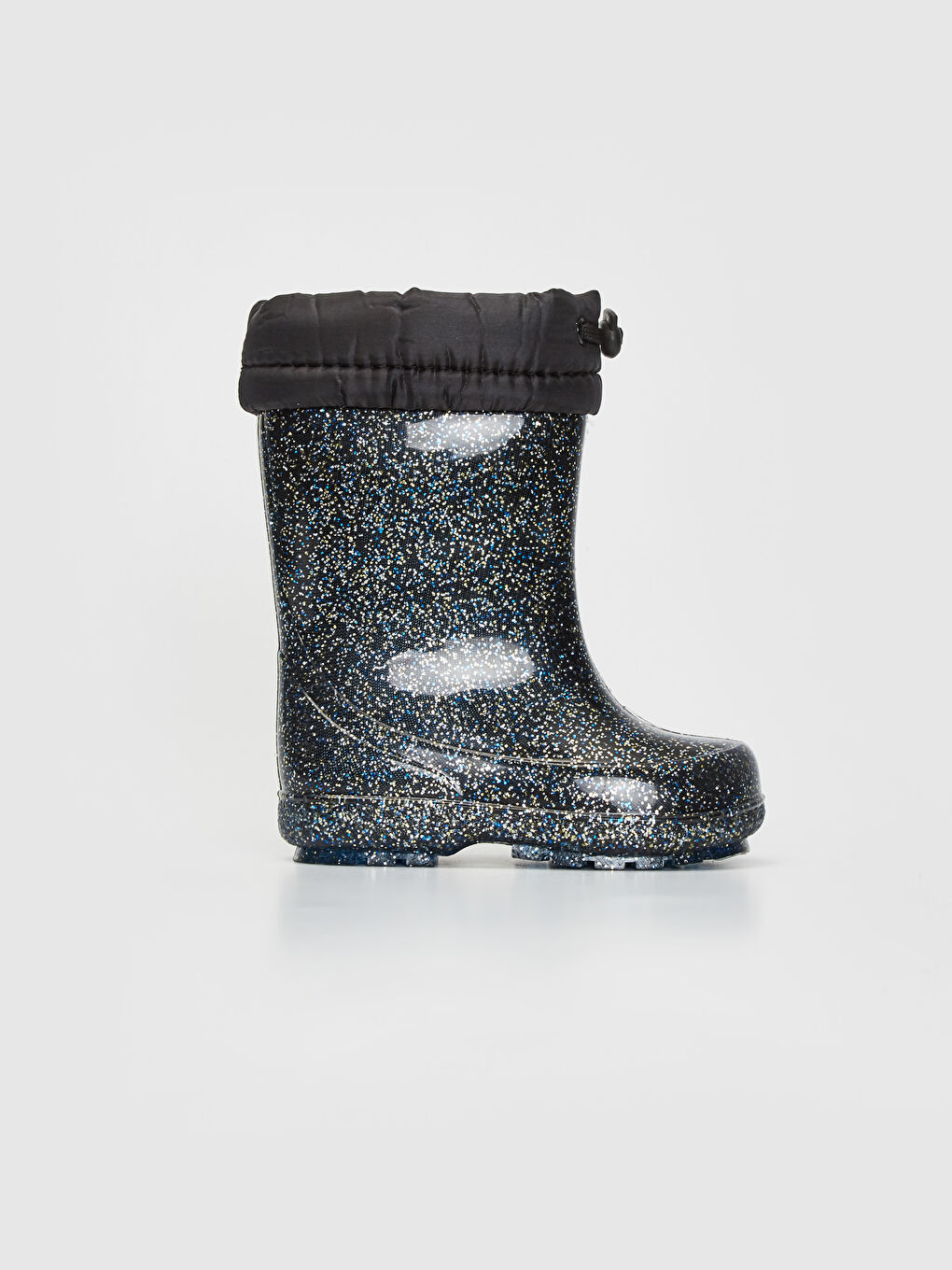 Siyah Kız Çocuk Simli Yağmur Botu