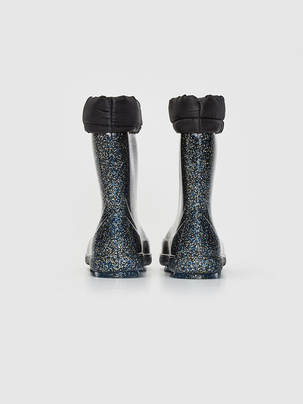 Siyah Kız Çocuk Simli Yağmur Botu-3