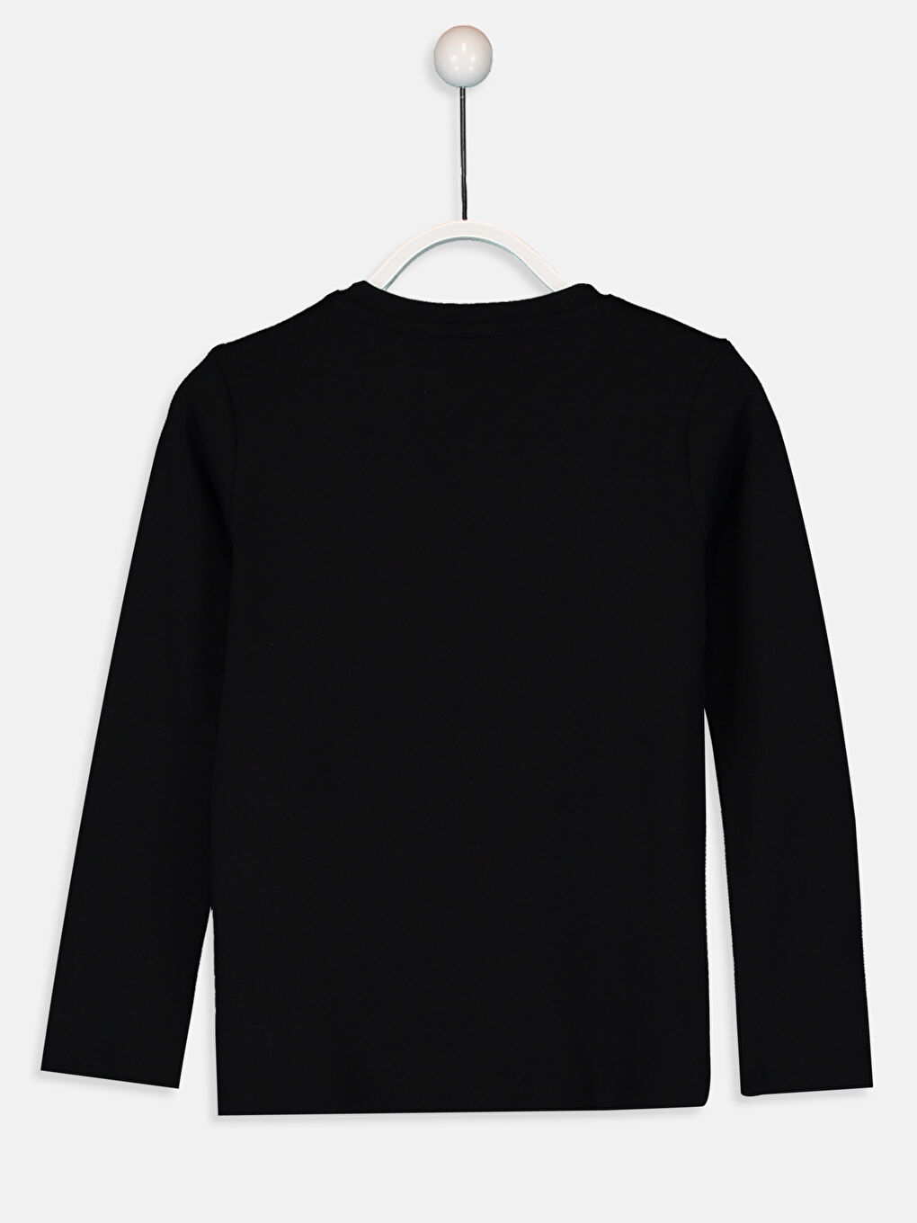 Siyah Bisiklet Yaka Basic Uzun Kollu Erkek Çocuk Fanila-1