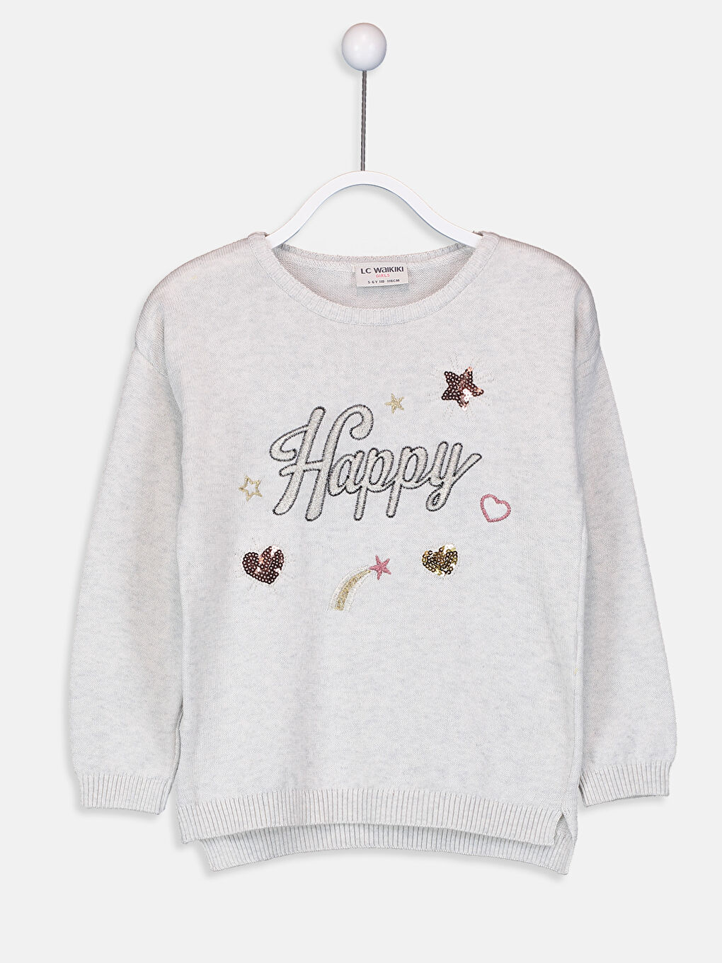 Beyaz Bisiklet Yaka Kız Çocuk Kazak