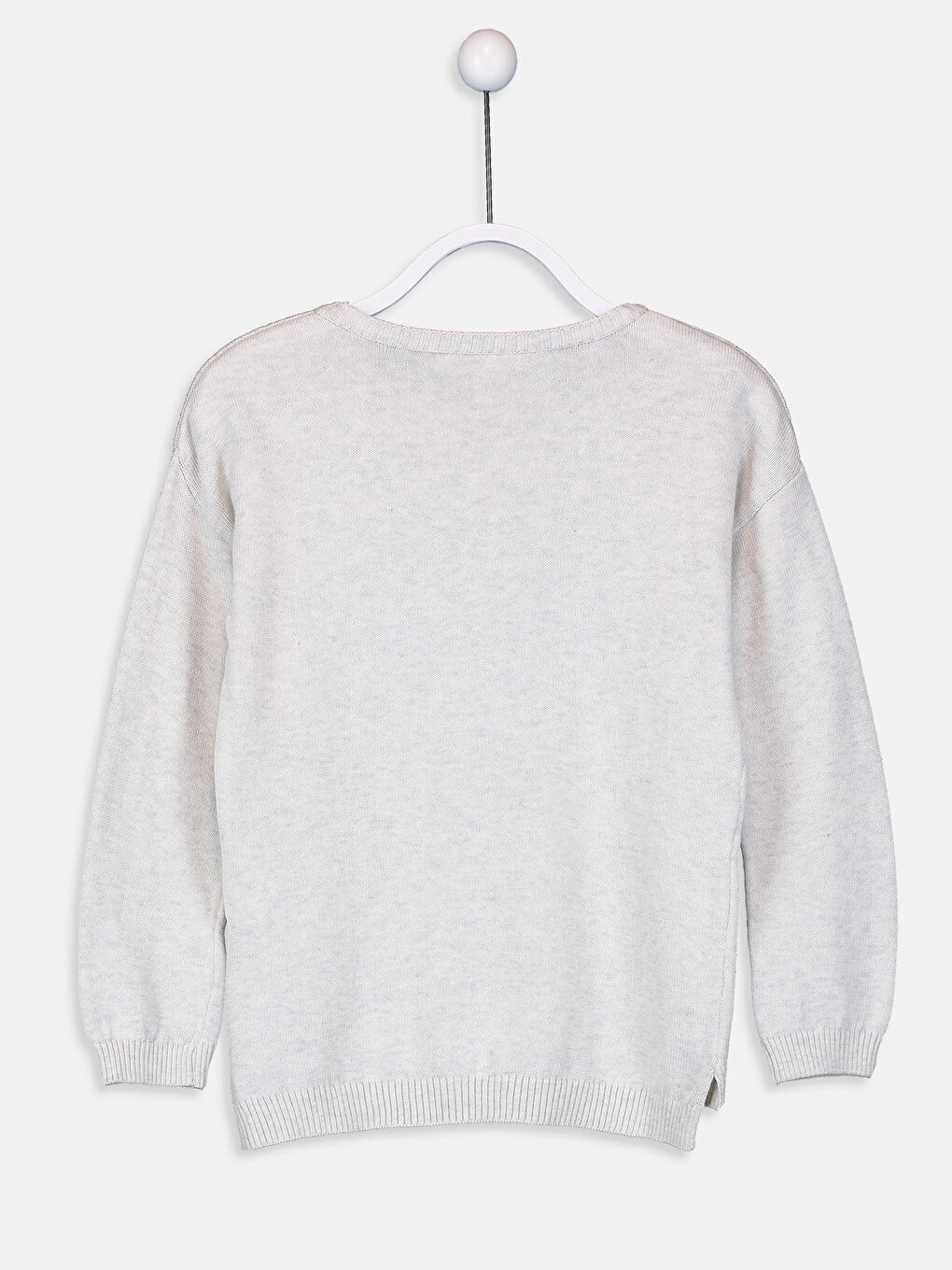 Beyaz Bisiklet Yaka Kız Çocuk Kazak-1