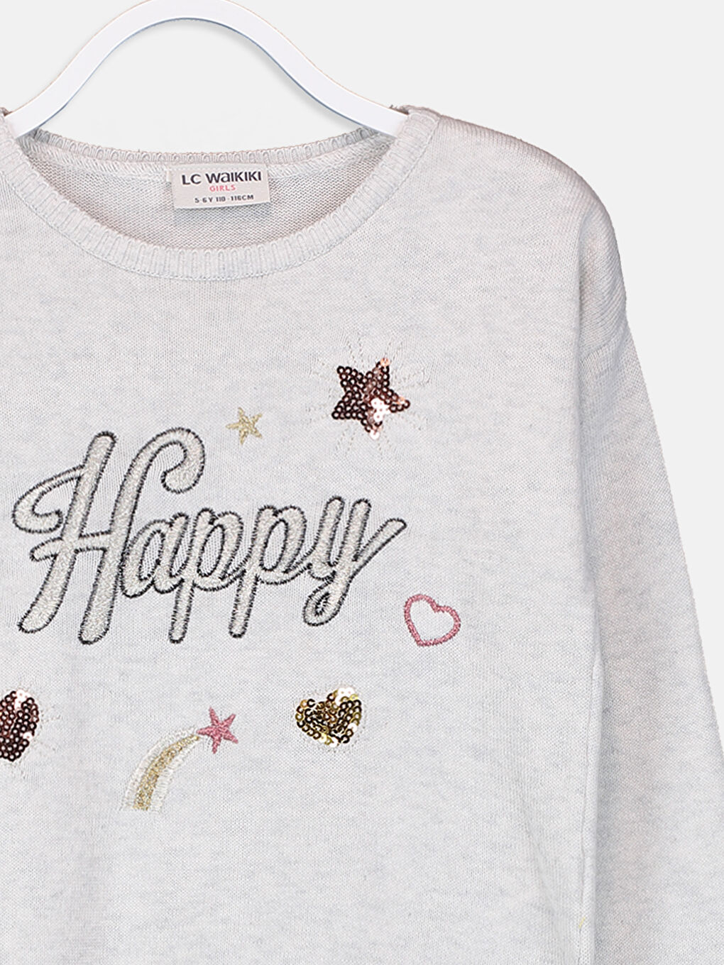 Beyaz Bisiklet Yaka Kız Çocuk Kazak-2