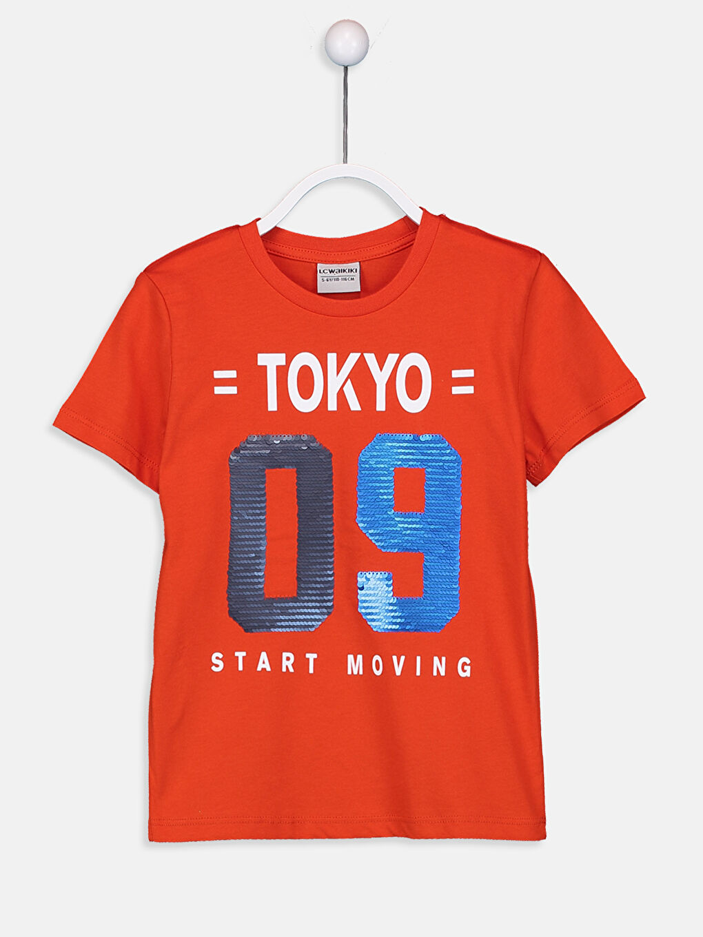 Turuncu Bisiklet Yaka Kısa Kollu Erkek Çocuk Tişört