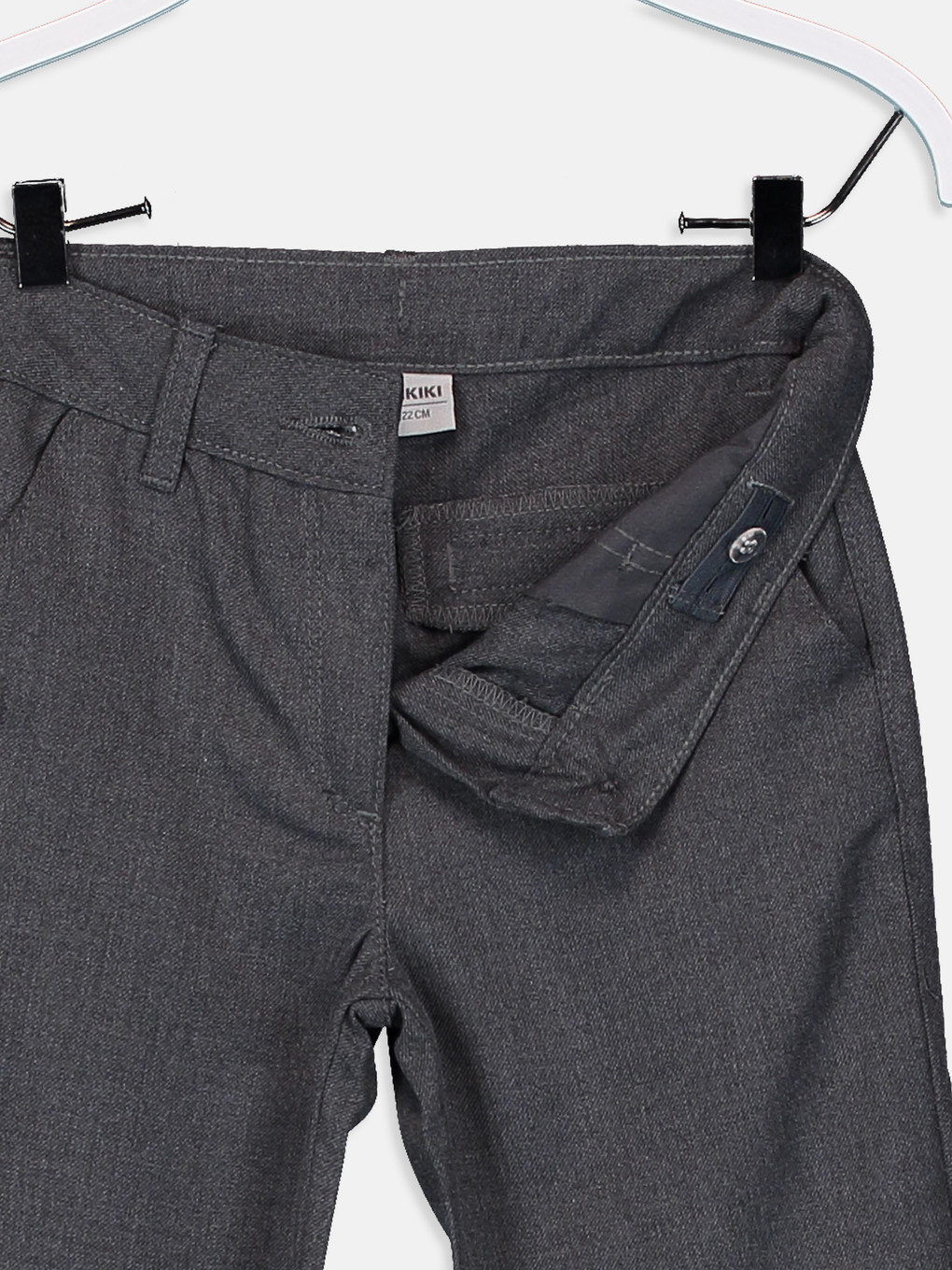 Gri Slim Fit Basic Kız Çocuk Pantolon-2