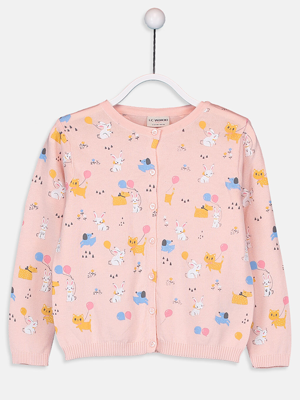 Crew Neck Pattern Long Sleeve Slim Knitwear Cardigan For Girl