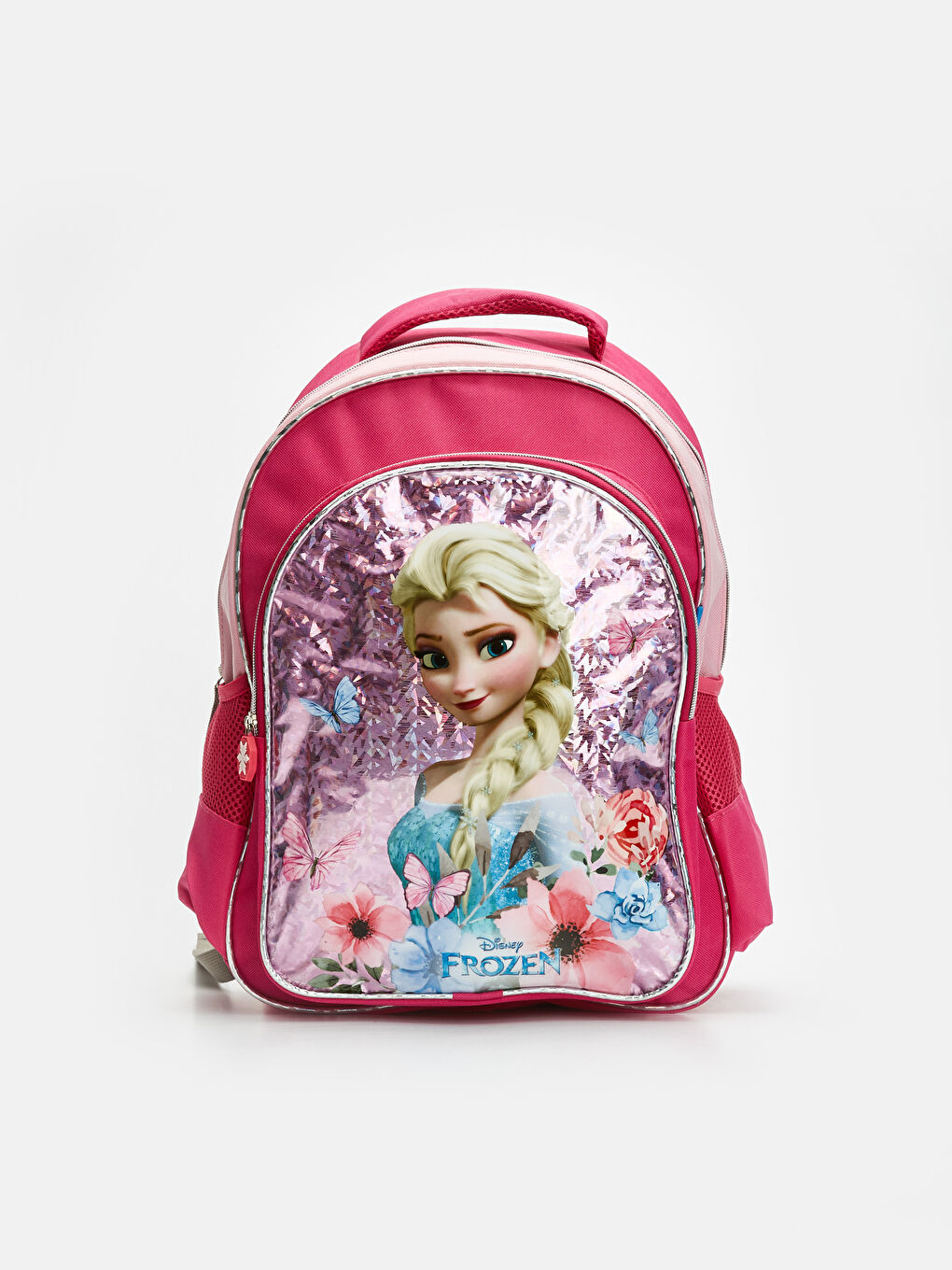 გოგონა ვარდისფერი ზურგჩანთა