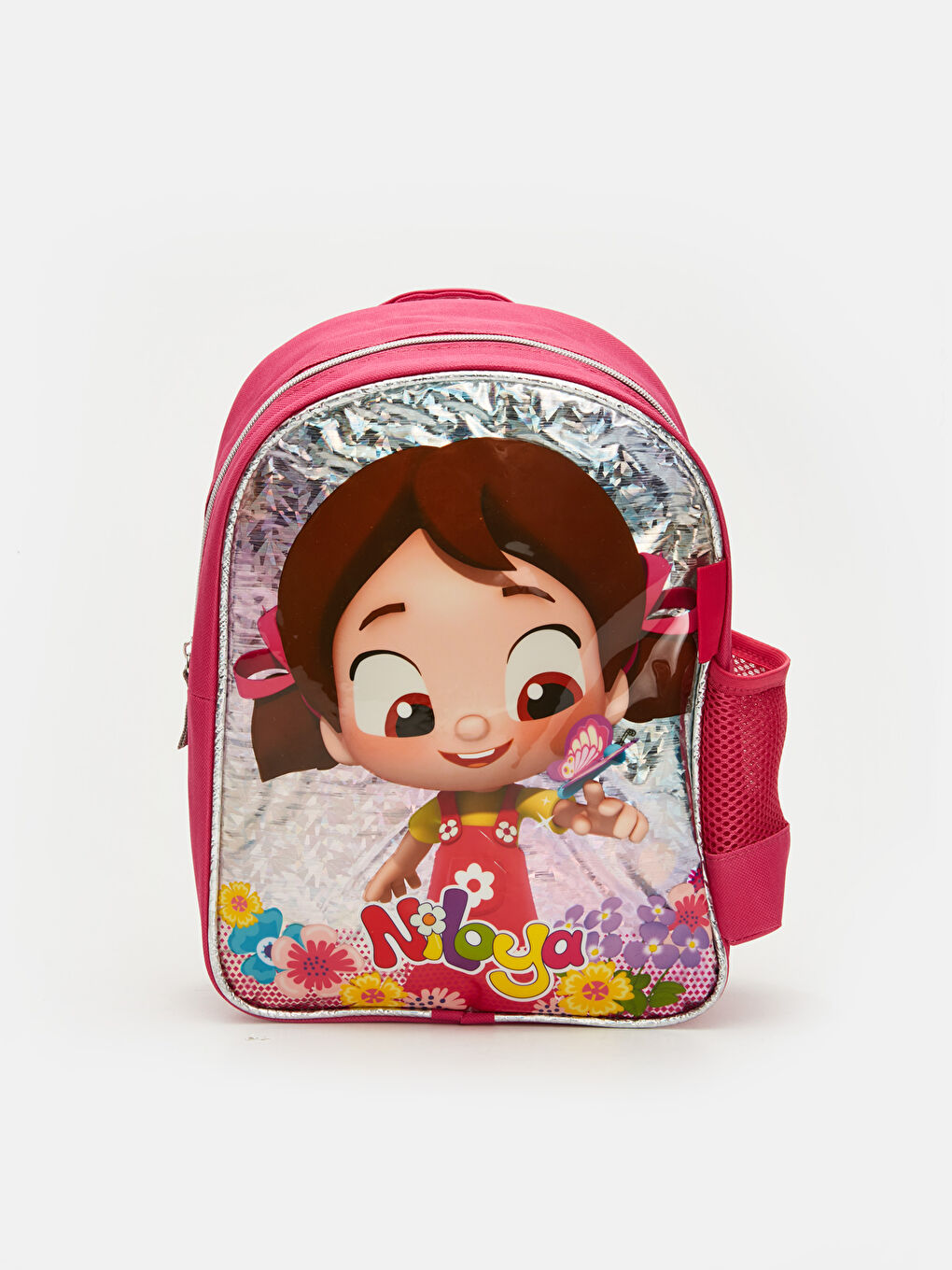 გოგონა ვარდისფერი ზურგჩანთა